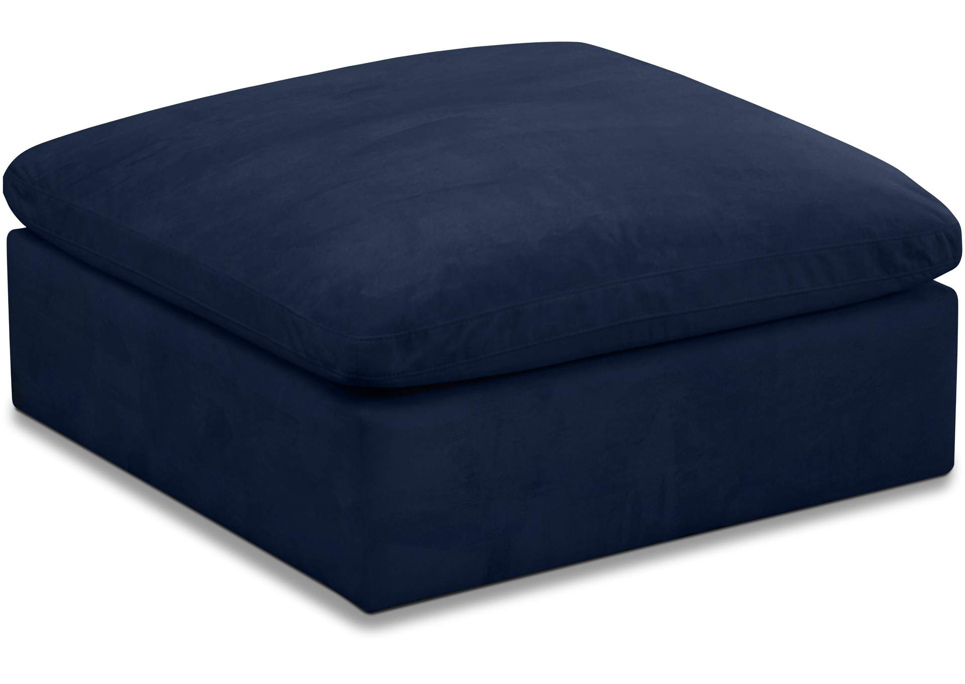 Cozy Navy Velvet Ottoman,Meridian Furniture