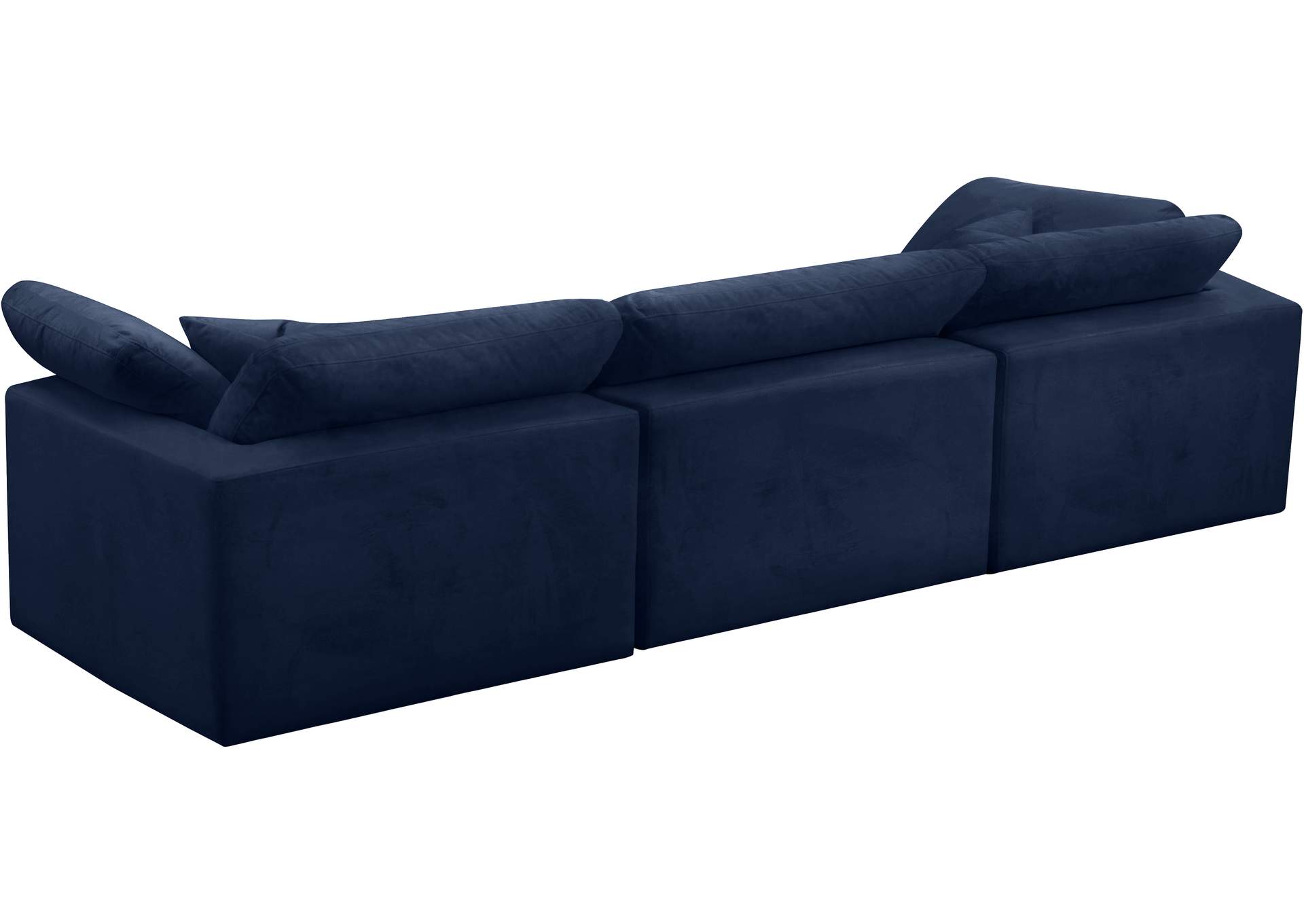 Cozy Navy Velvet Comfort Modular Sofa,Meridian Furniture