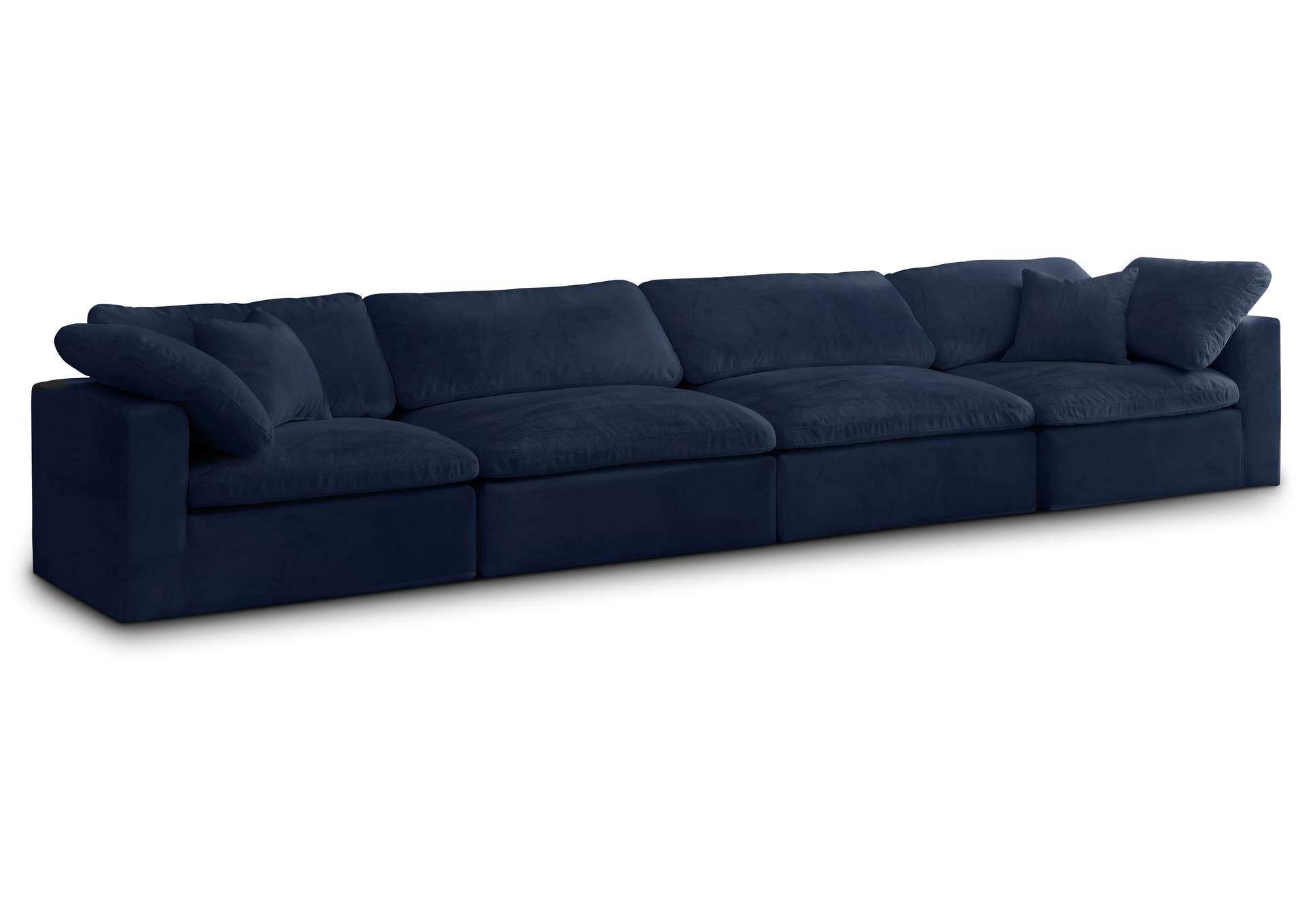 Cozy Navy Velvet Comfort Modular Sofa,Meridian Furniture