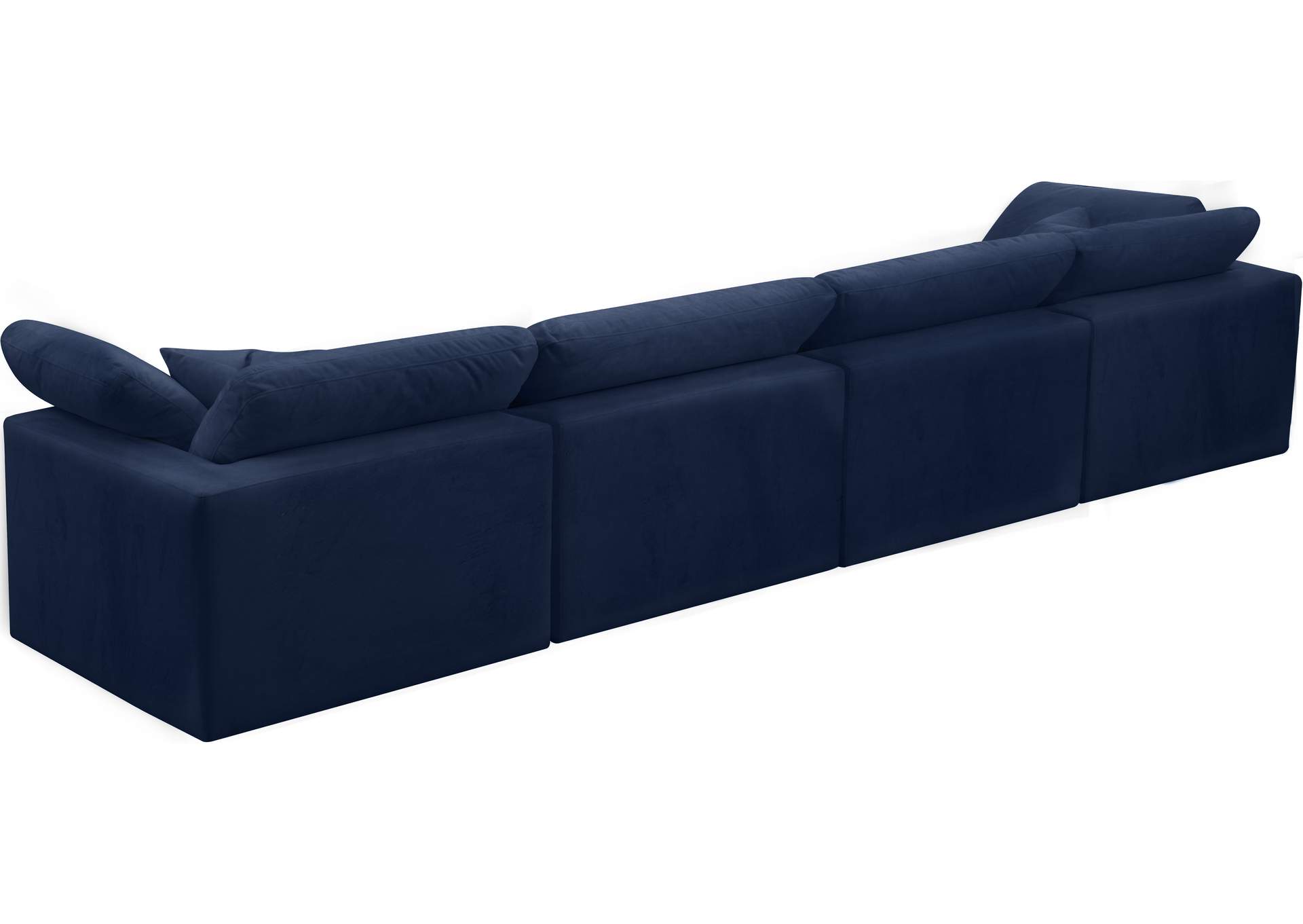 Cozy Navy Velvet Comfort Modular Sofa,Meridian Furniture