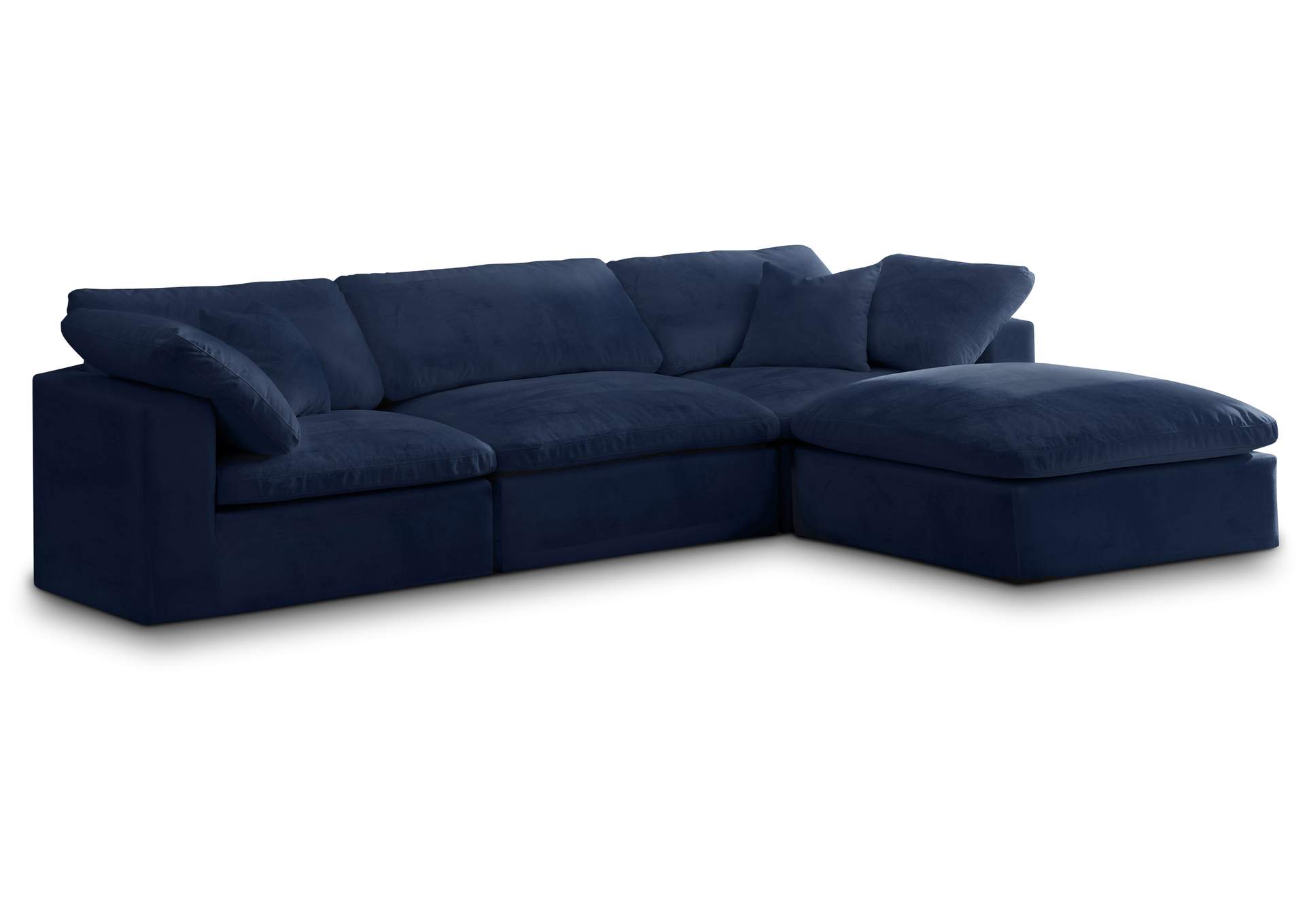 Cozy Navy Velvet Comfort Modular Sectional,Meridian Furniture