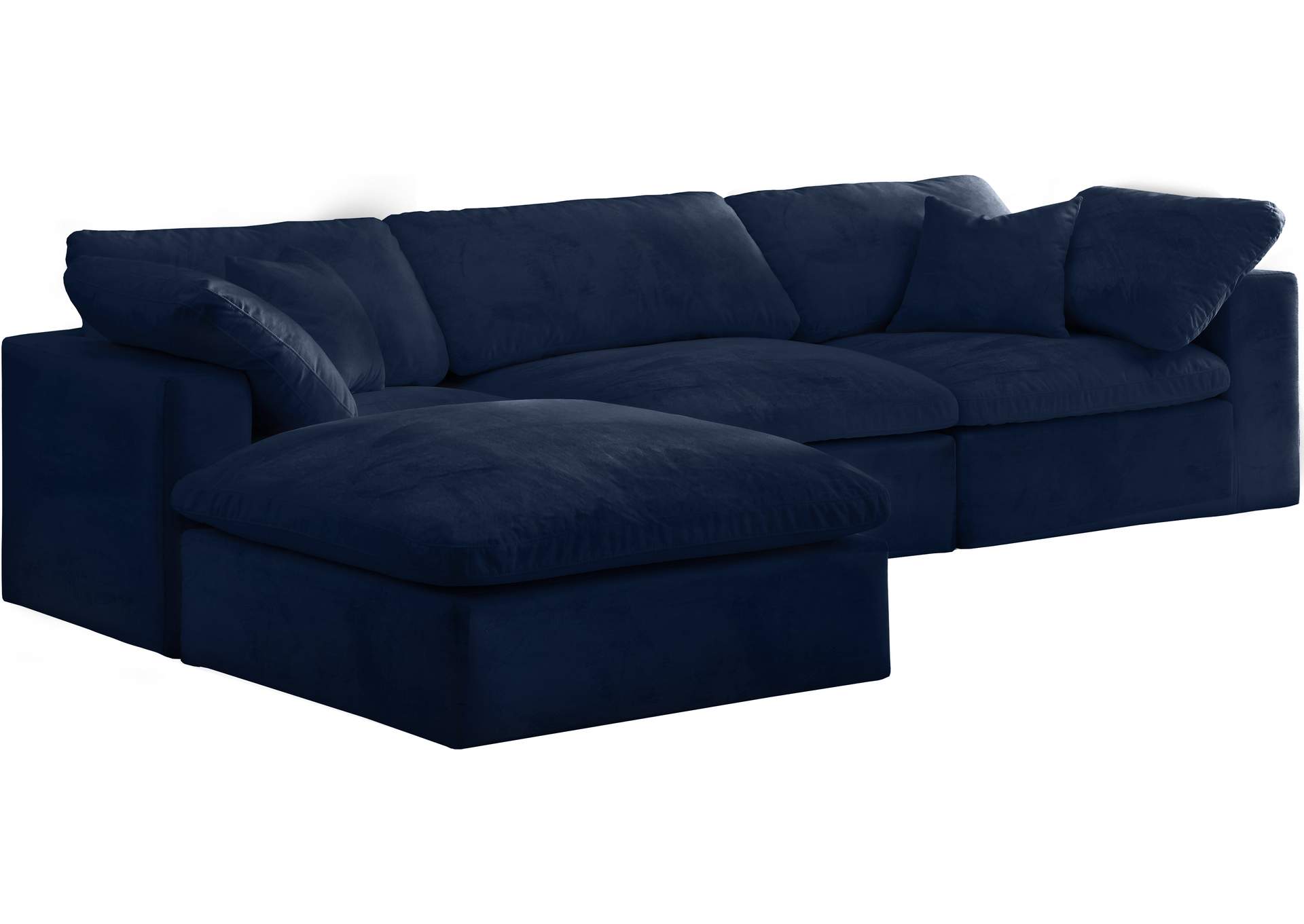 Cozy Navy Velvet Comfort Modular Sectional,Meridian Furniture