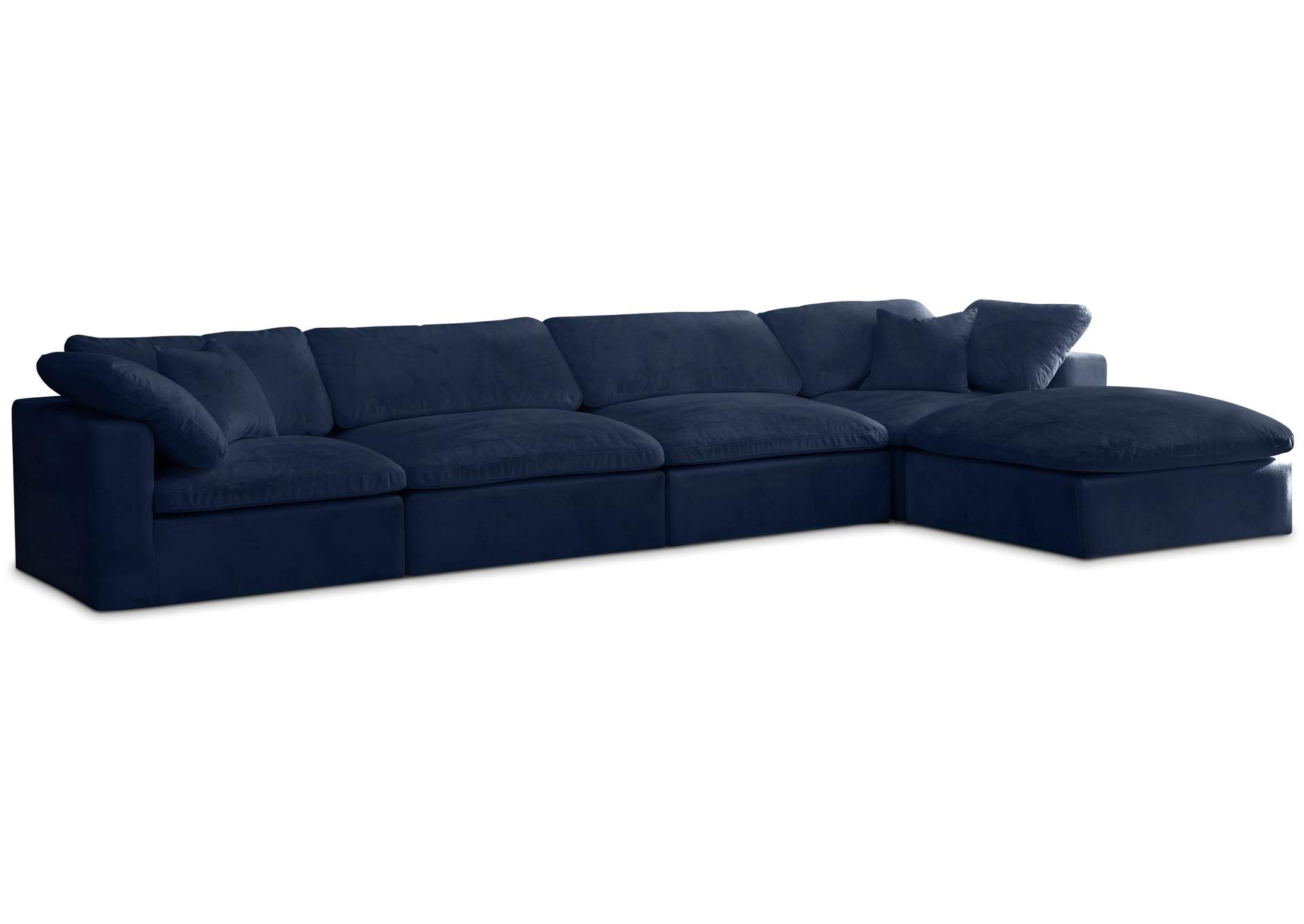 Cozy Navy Velvet Comfort Modular Sectional,Meridian Furniture