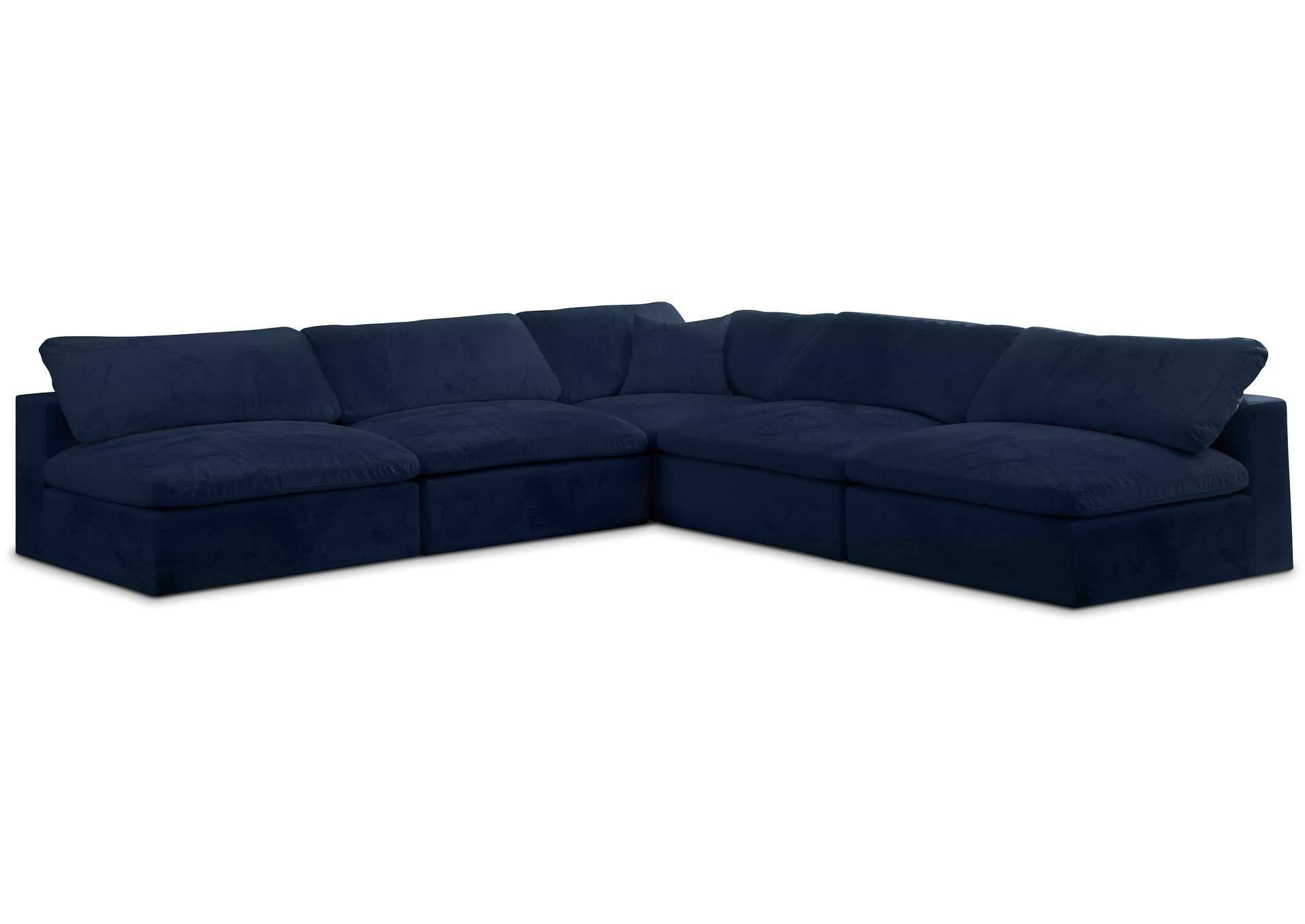 Cozy Navy Velvet Comfort Modular Sectional,Meridian Furniture