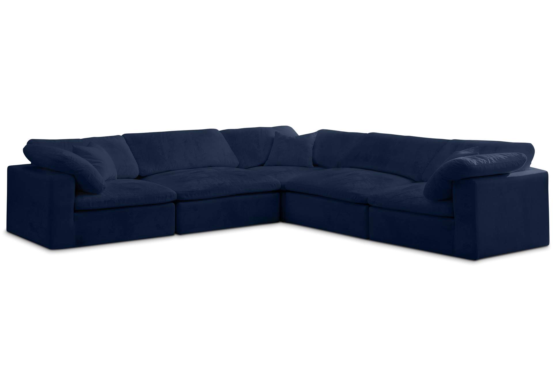 Cozy Navy Velvet Comfort Modular Sectional,Meridian Furniture