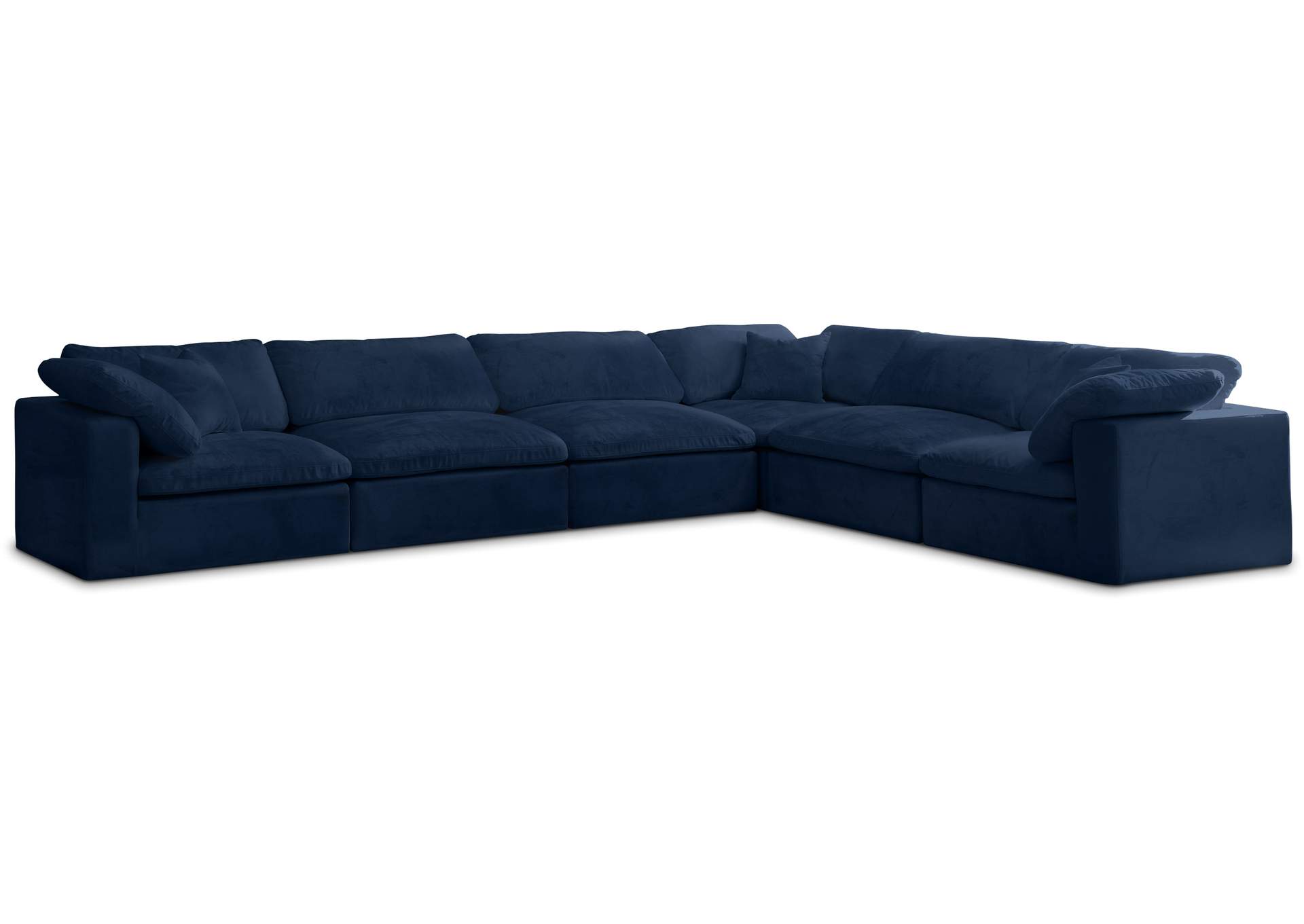 Cozy Navy Velvet Comfort Modular Sectional,Meridian Furniture