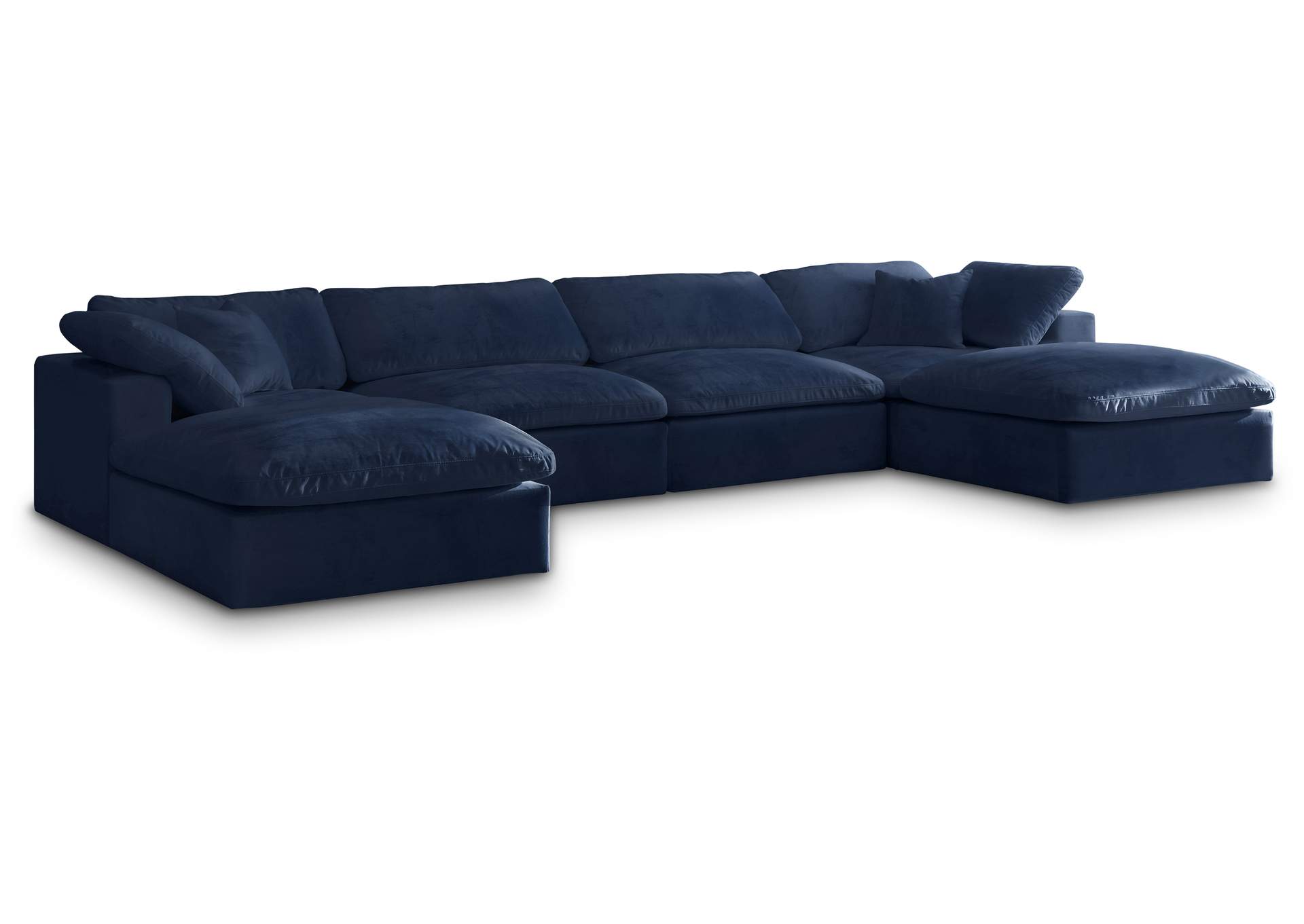 Cozy Navy Velvet Comfort Modular Sectional,Meridian Furniture