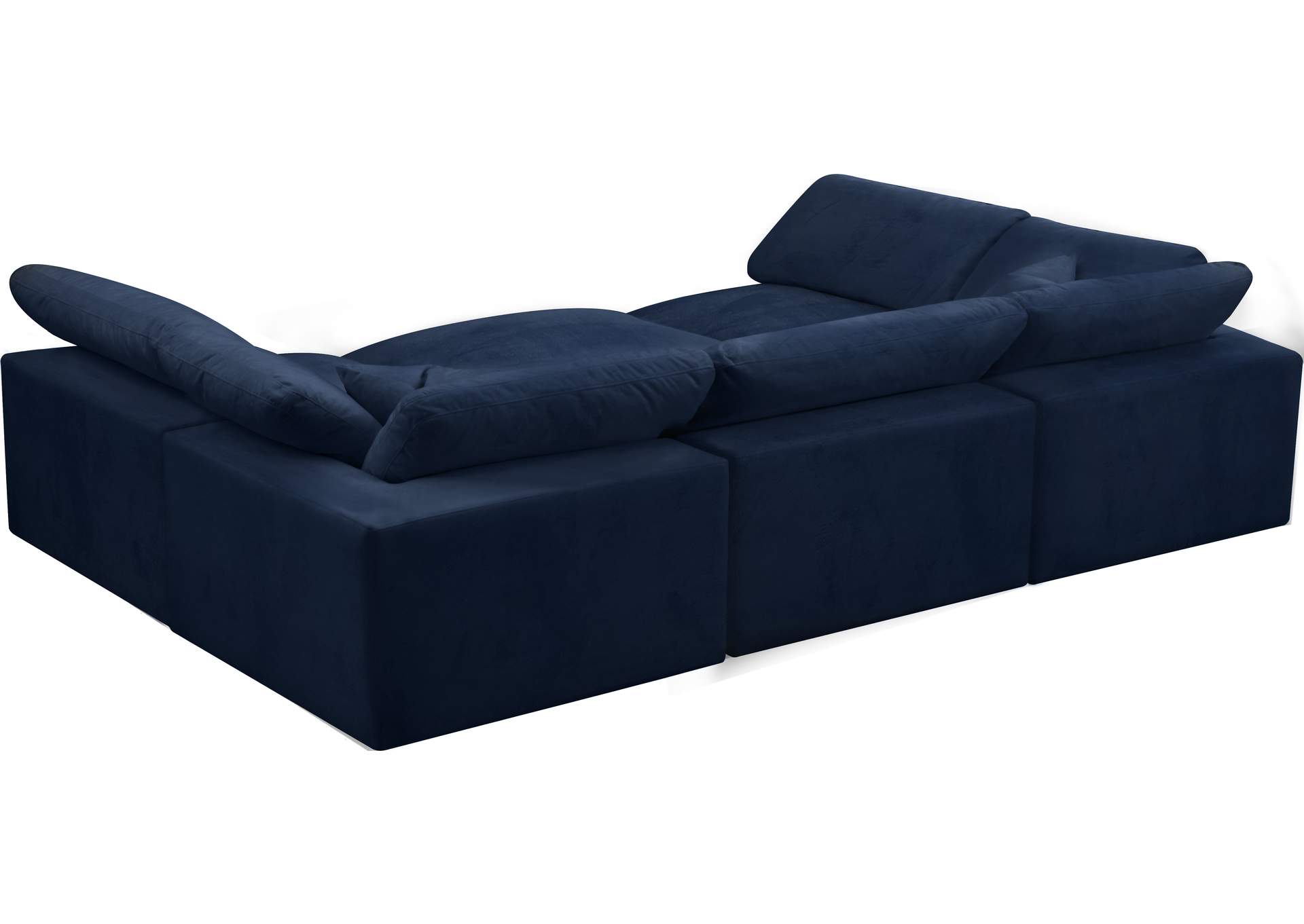 Cozy Navy Velvet Comfort Modular Sectional,Meridian Furniture