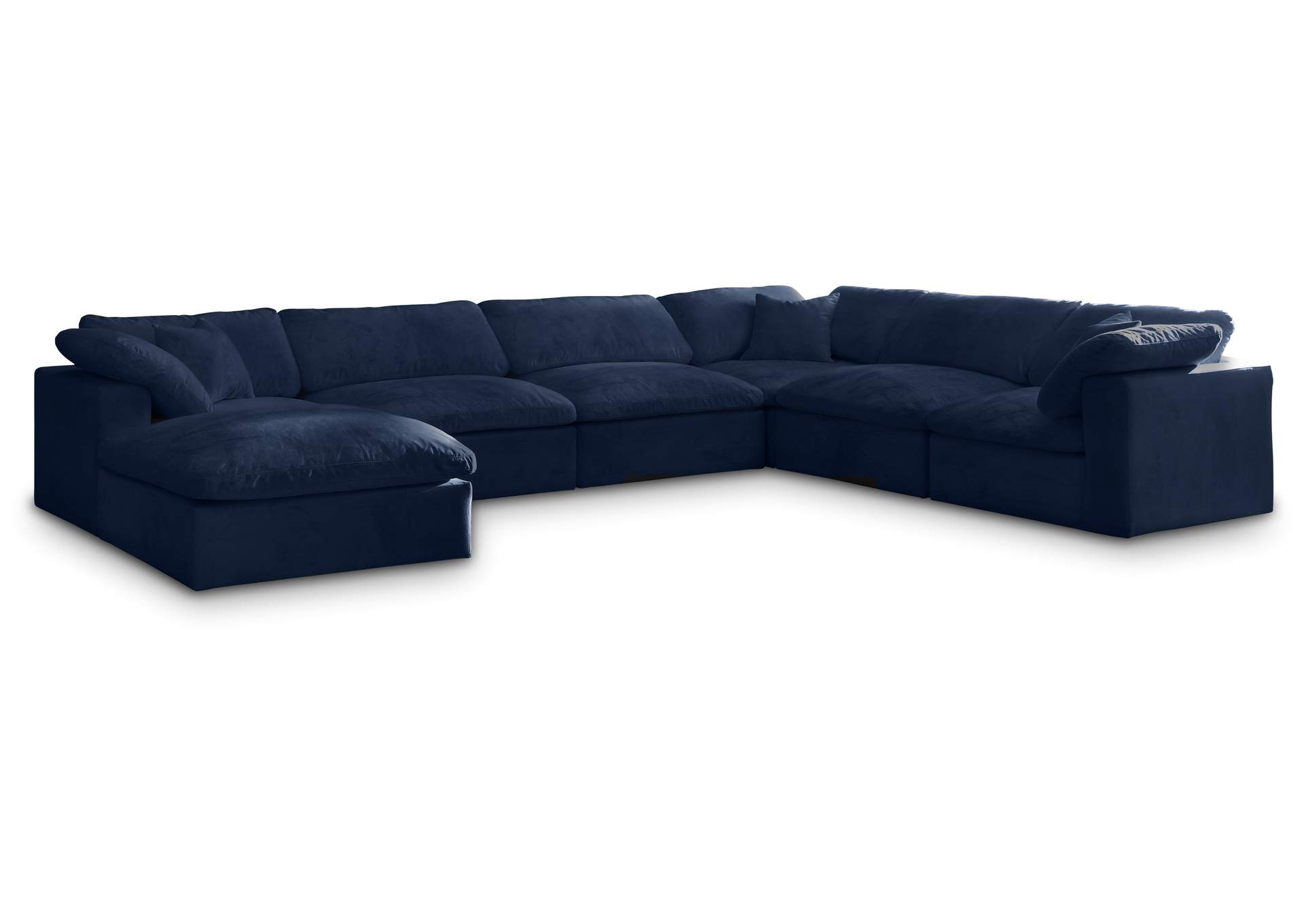 Cozy Navy Velvet Comfort Modular Sectional,Meridian Furniture