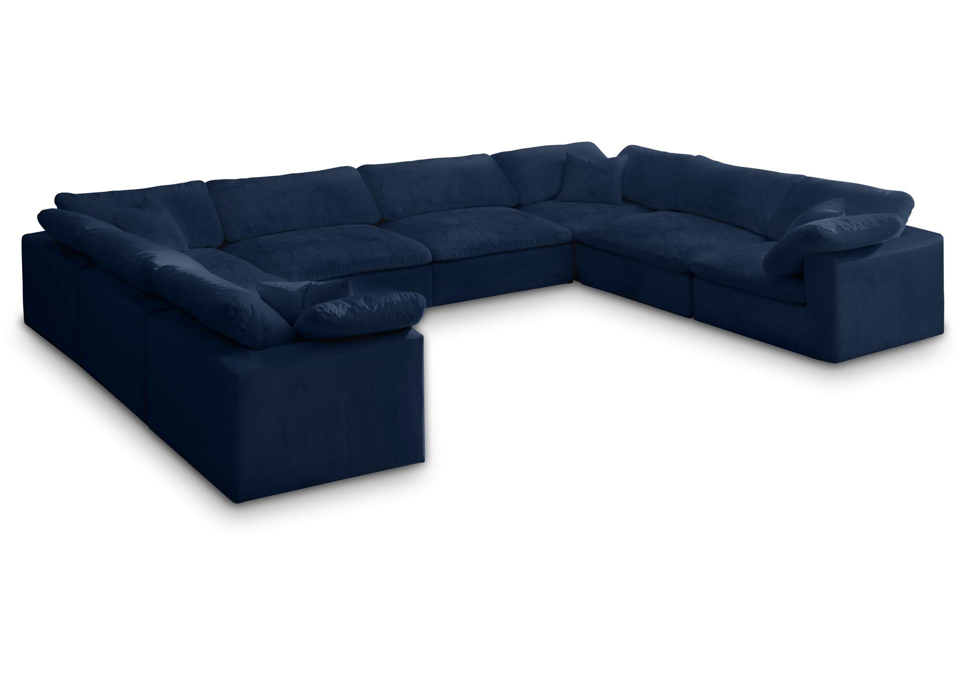 Cozy Navy Velvet Comfort Modular Sectional,Meridian Furniture