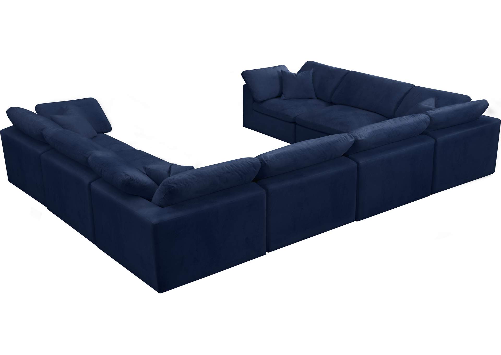 Cozy Navy Velvet Comfort Modular Sectional,Meridian Furniture