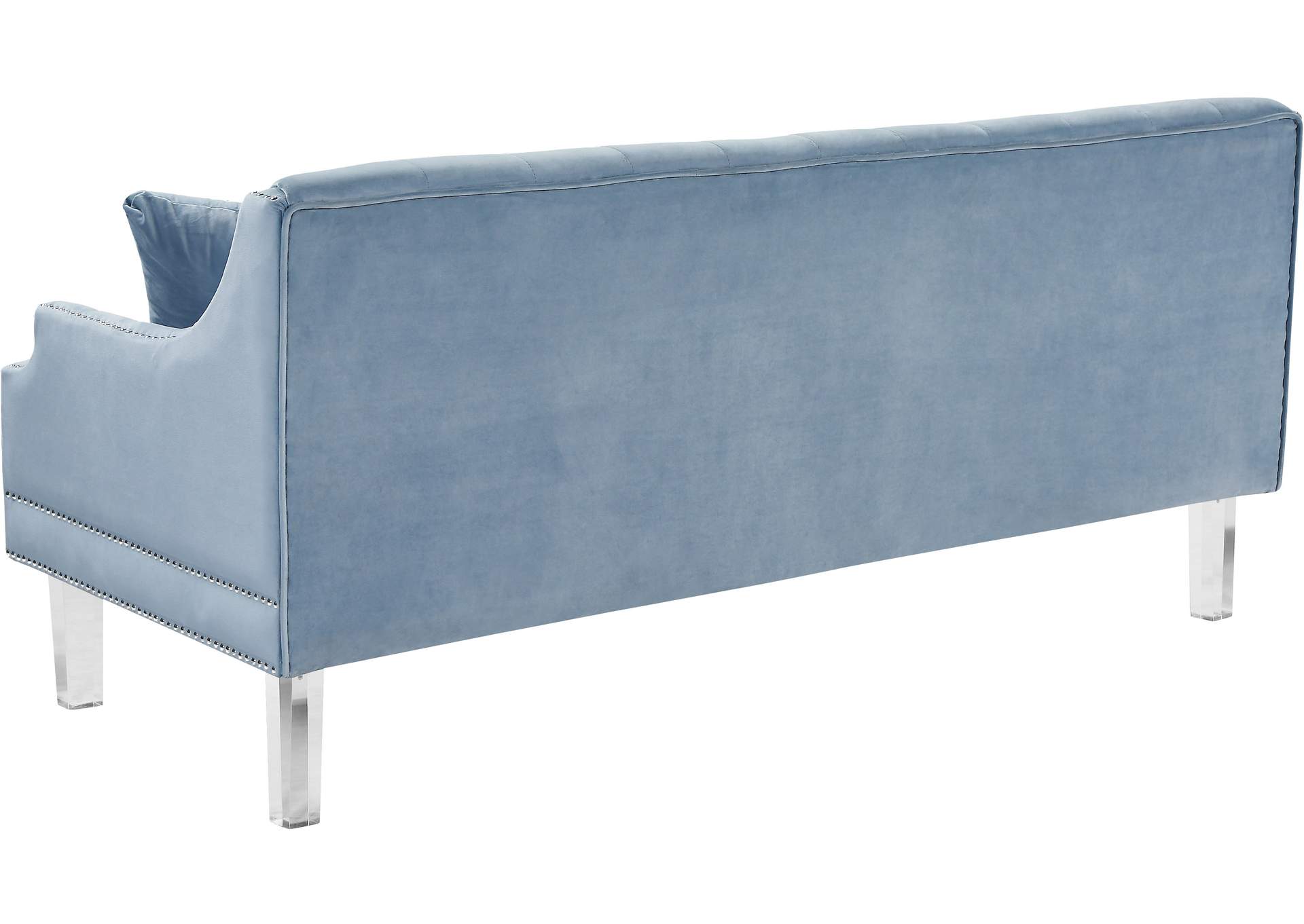 Roxy Sky Blue Velvet Sofa,Meridian Furniture