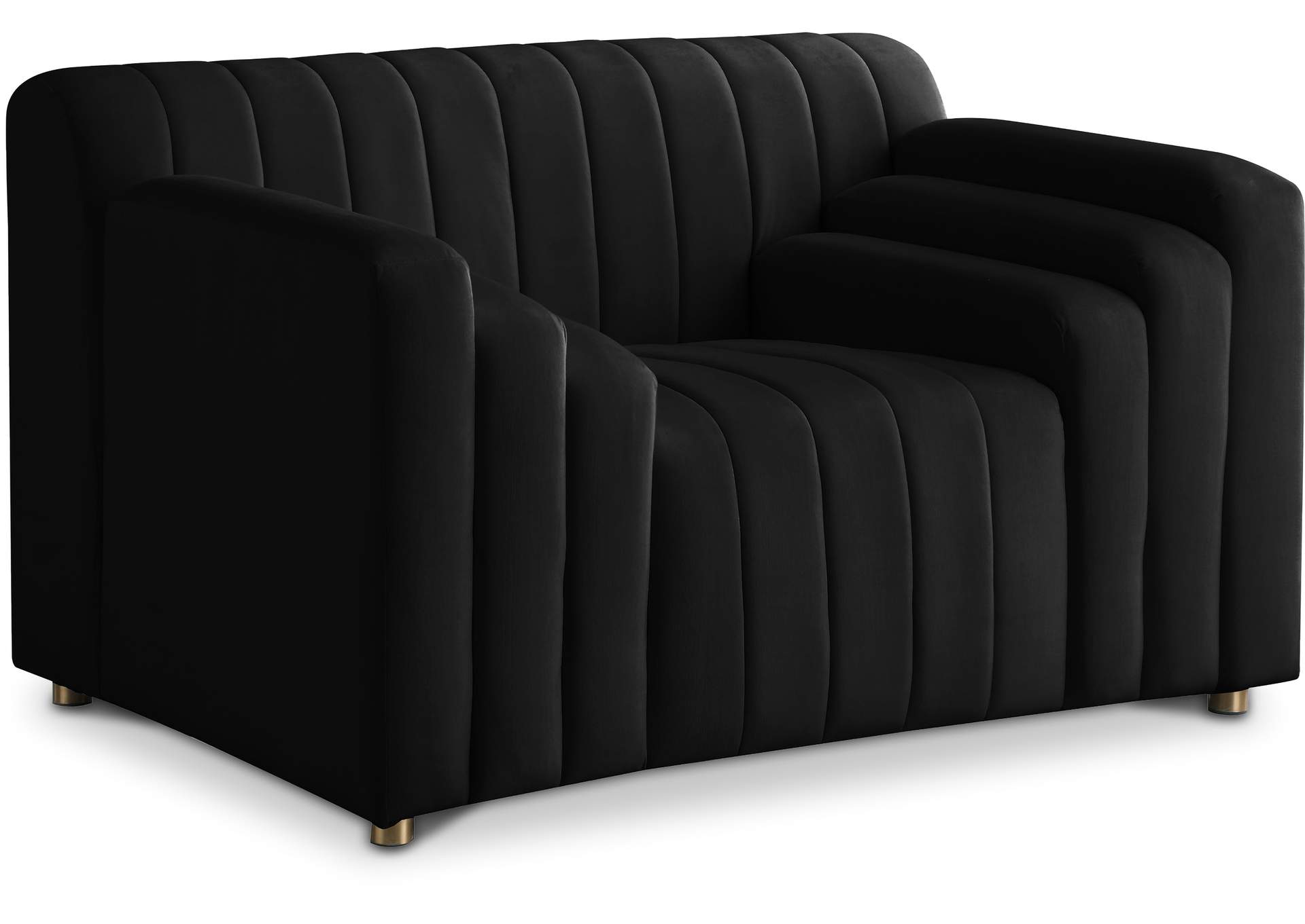 Naya Black Velvet Chair,Meridian Furniture