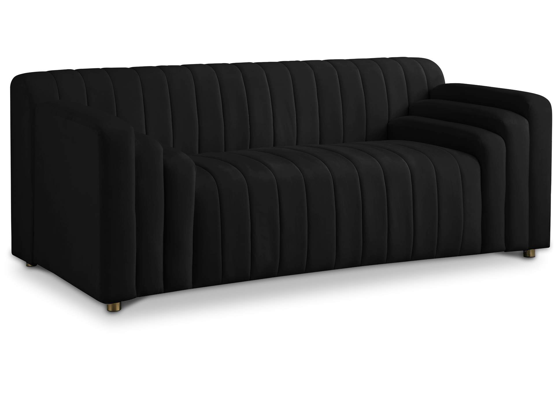 Naya Black Velvet Loveseat,Meridian Furniture