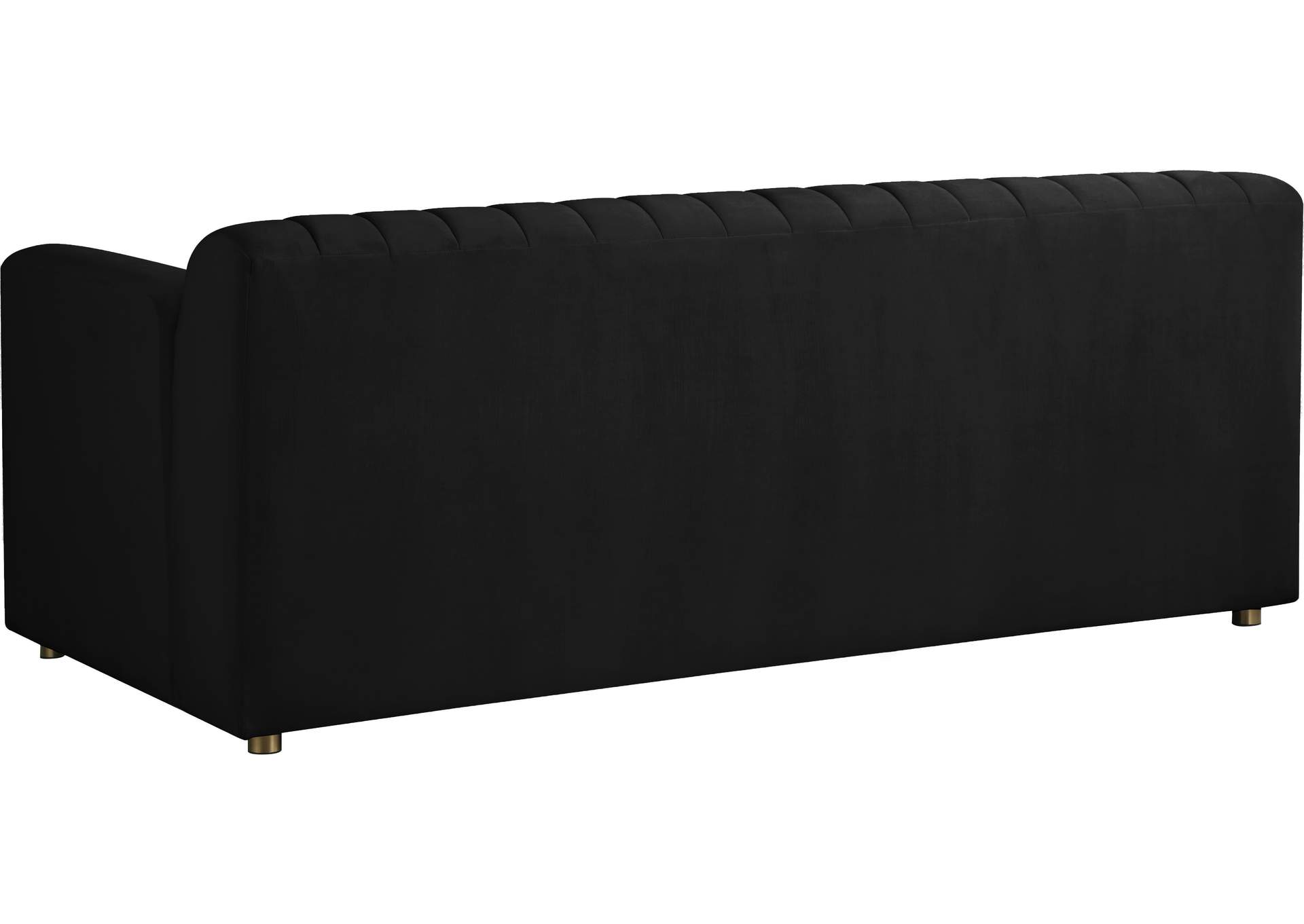 Naya Black Velvet Loveseat,Meridian Furniture