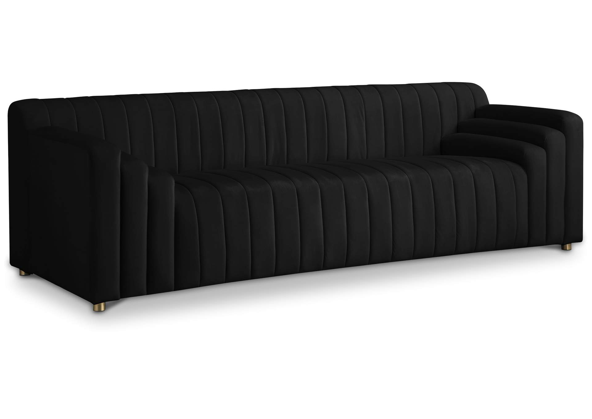 Naya Black Velvet Sofa,Meridian Furniture