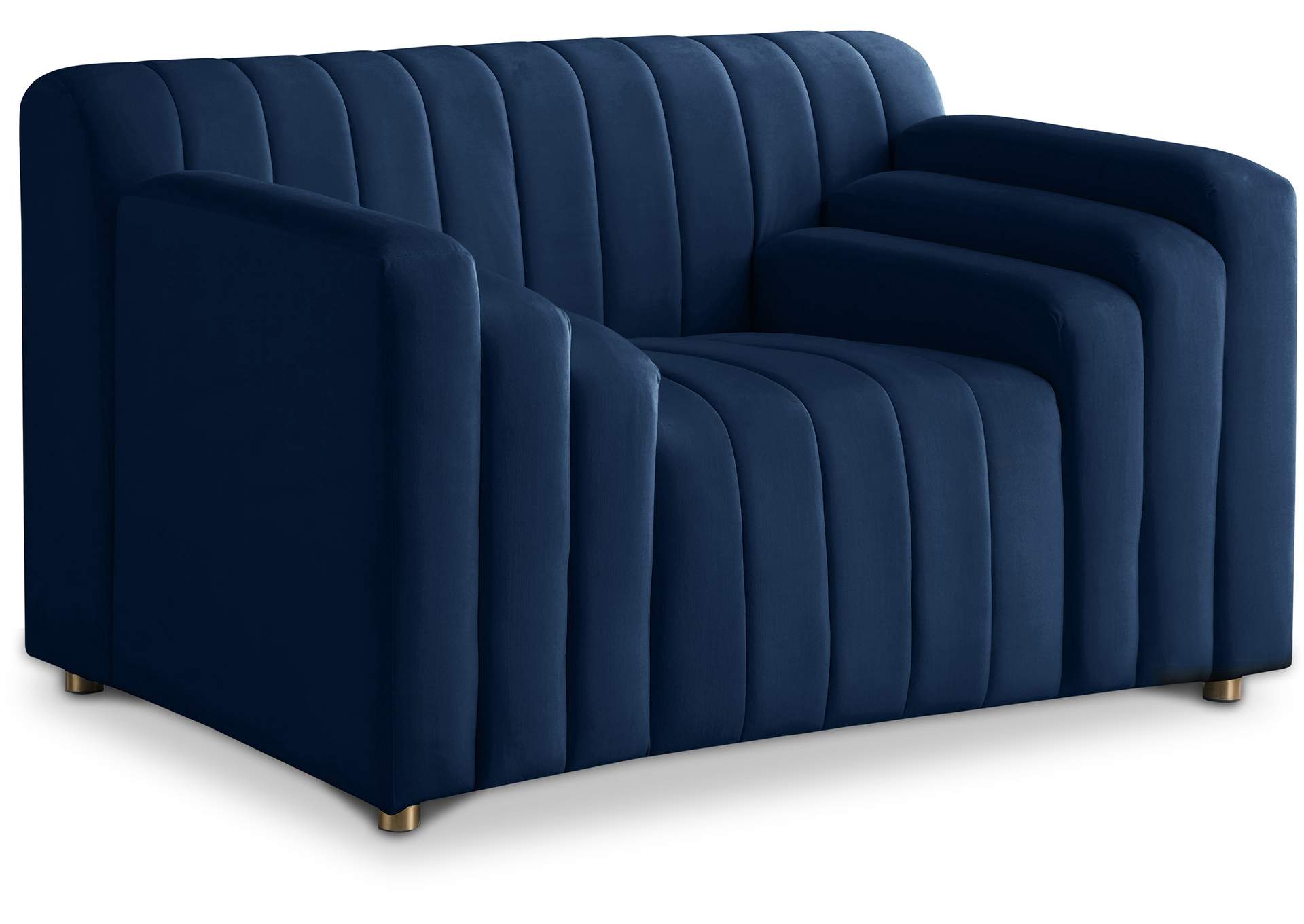 Naya Navy Velvet Chair,Meridian Furniture