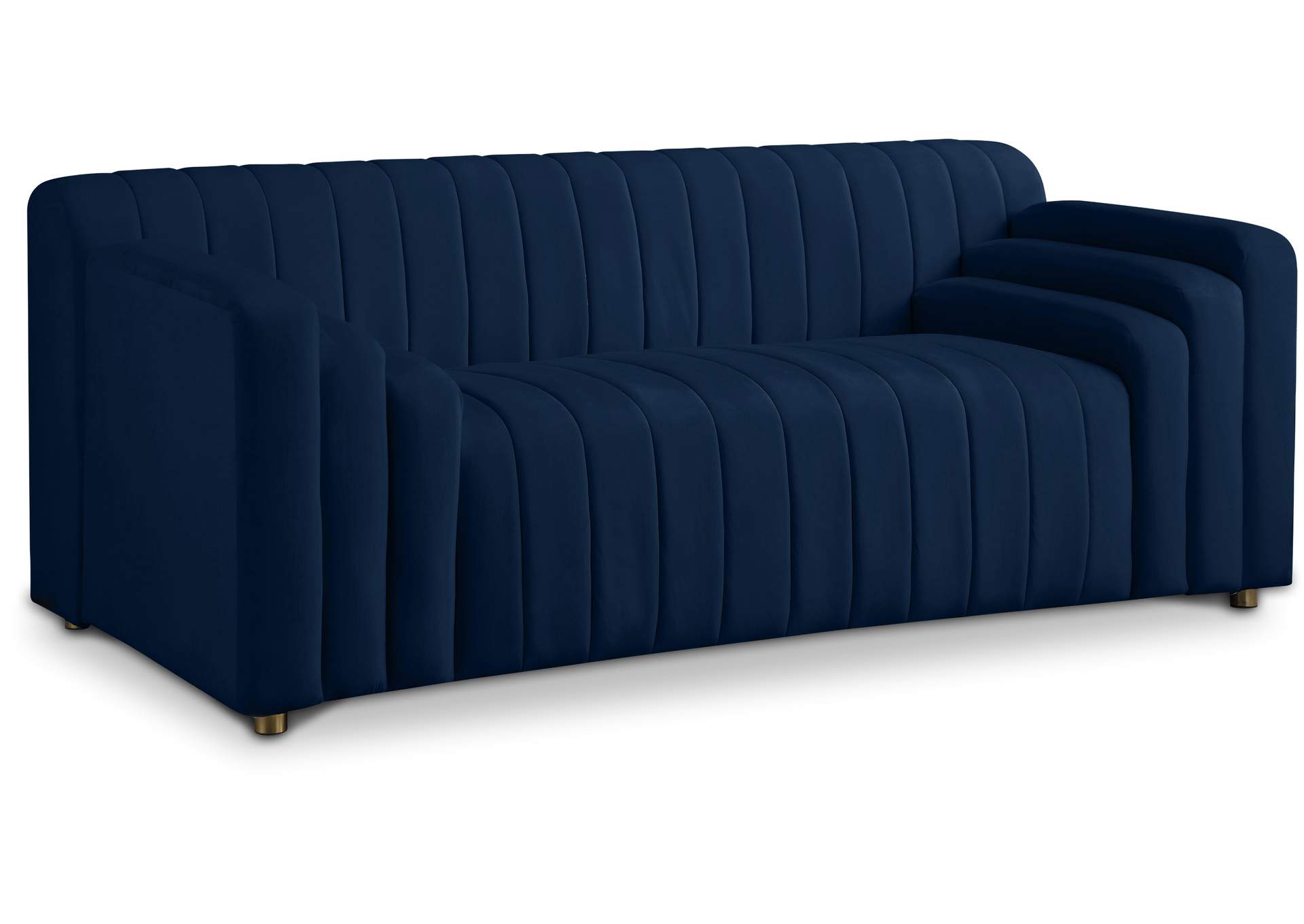 Naya Navy Velvet Loveseat,Meridian Furniture