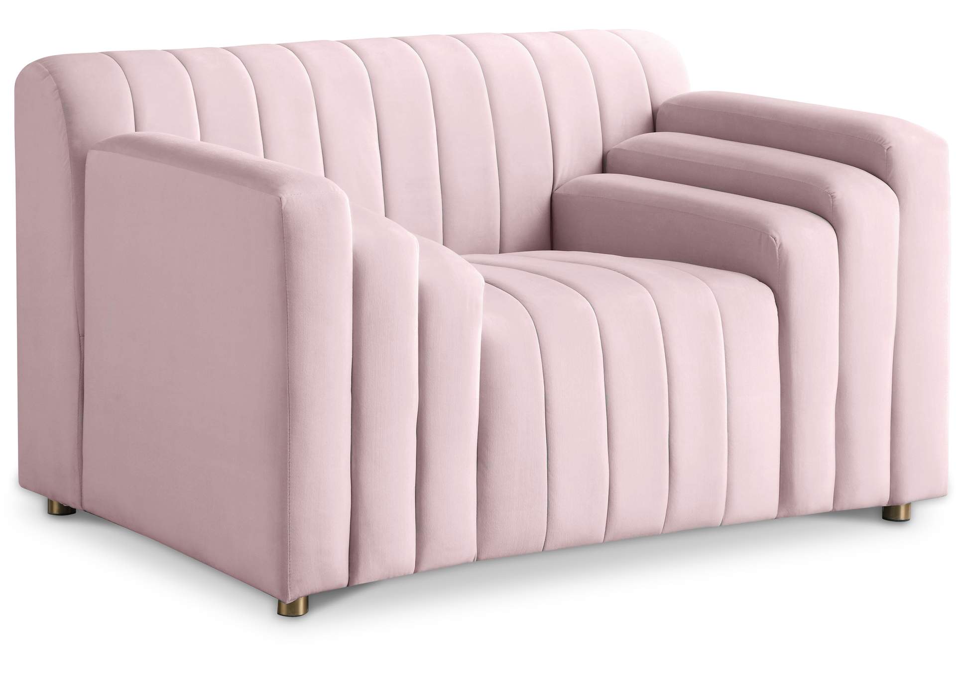 Naya Pink Velvet Chair,Meridian Furniture