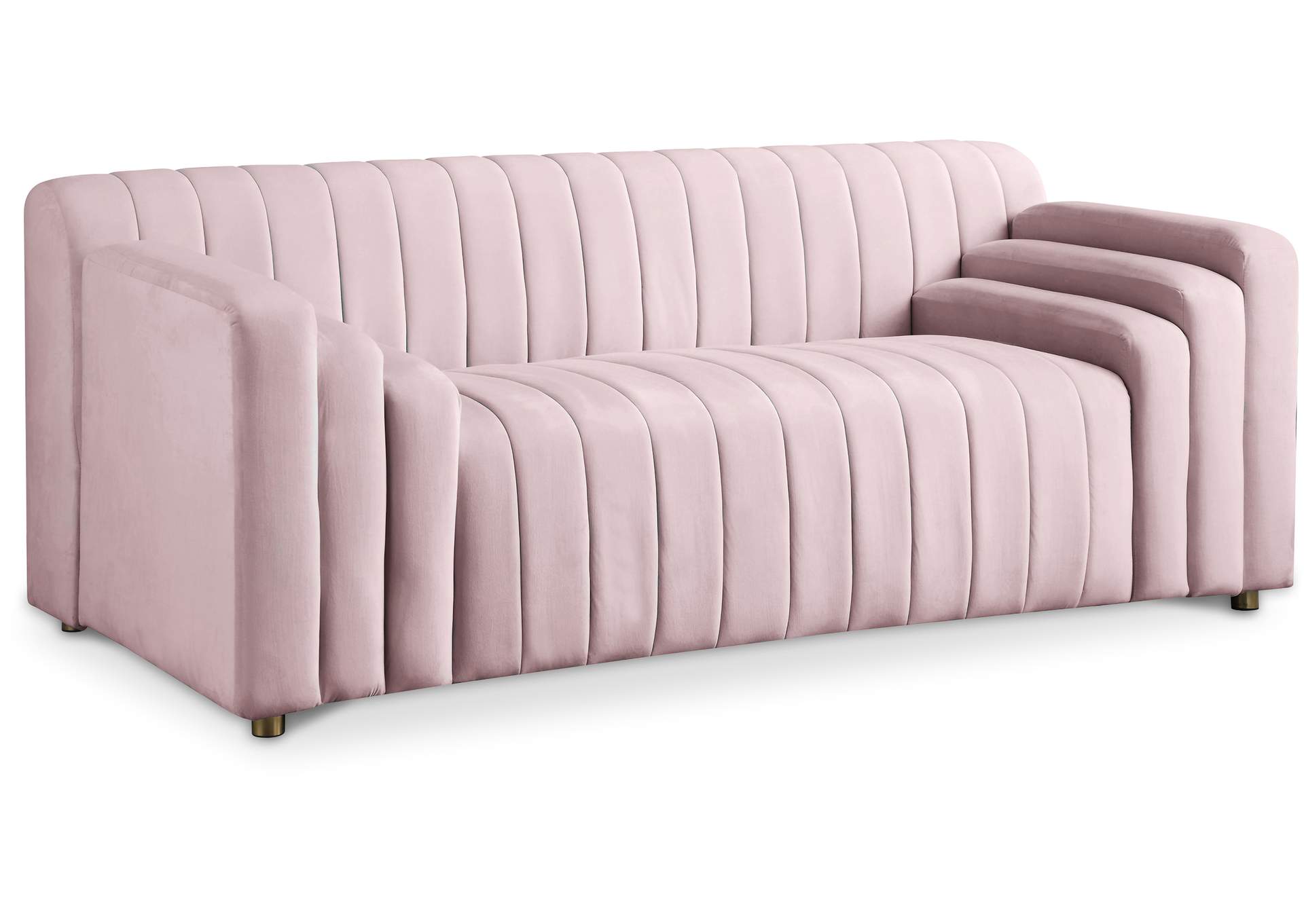 Naya Pink Velvet Loveseat,Meridian Furniture