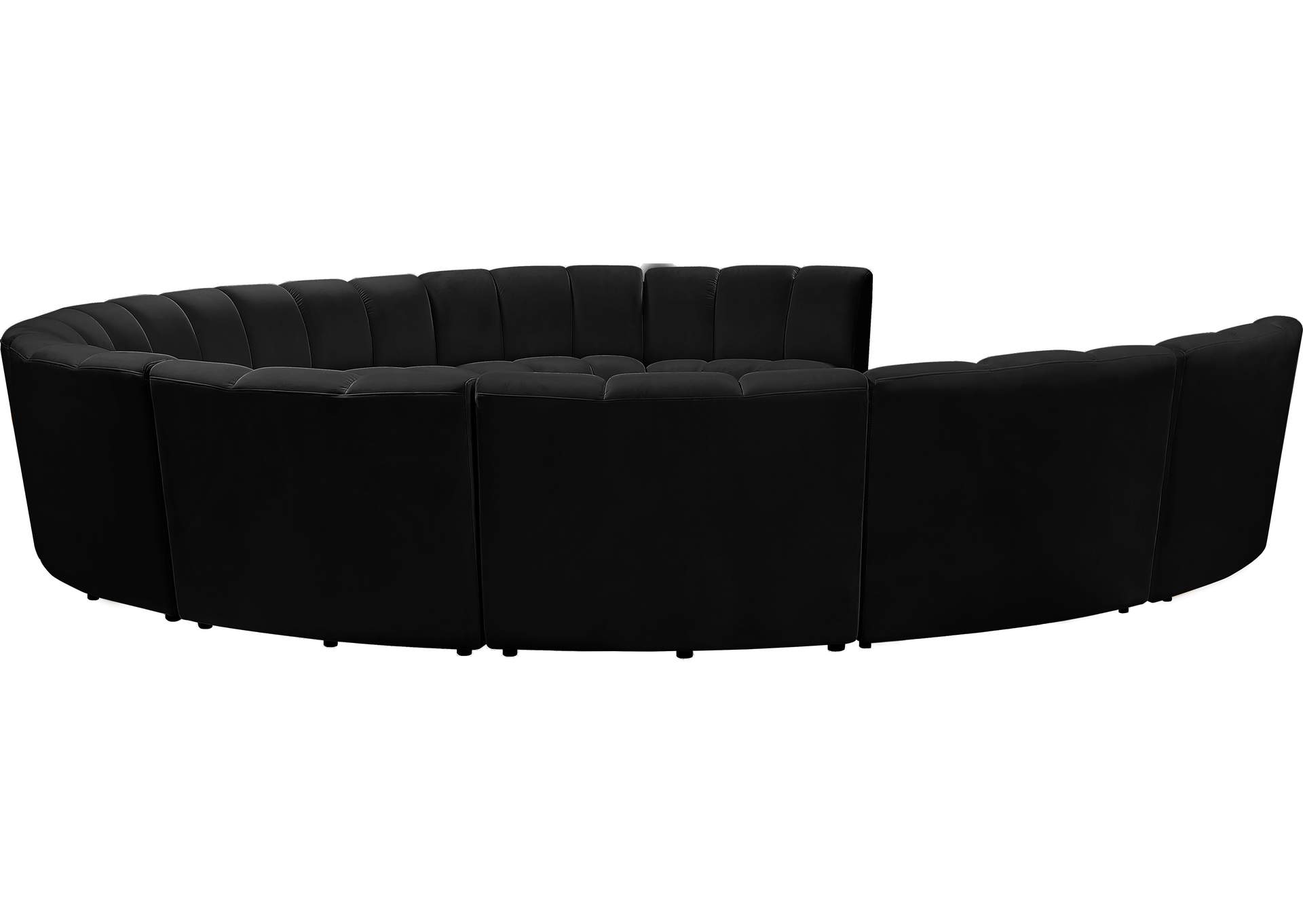 Infinity Black Velvet 10 Piece Modular Sectional,Meridian Furniture