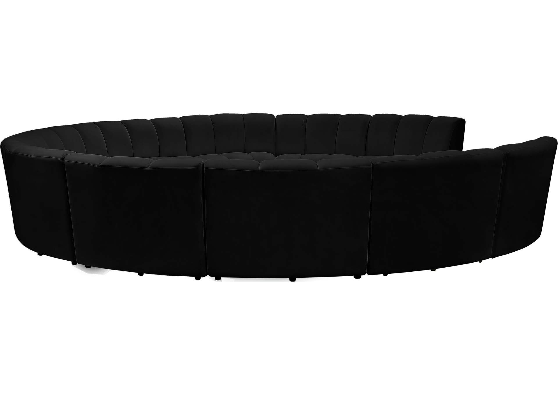 Infinity Black Velvet 11 Piece Modular Sectional,Meridian Furniture