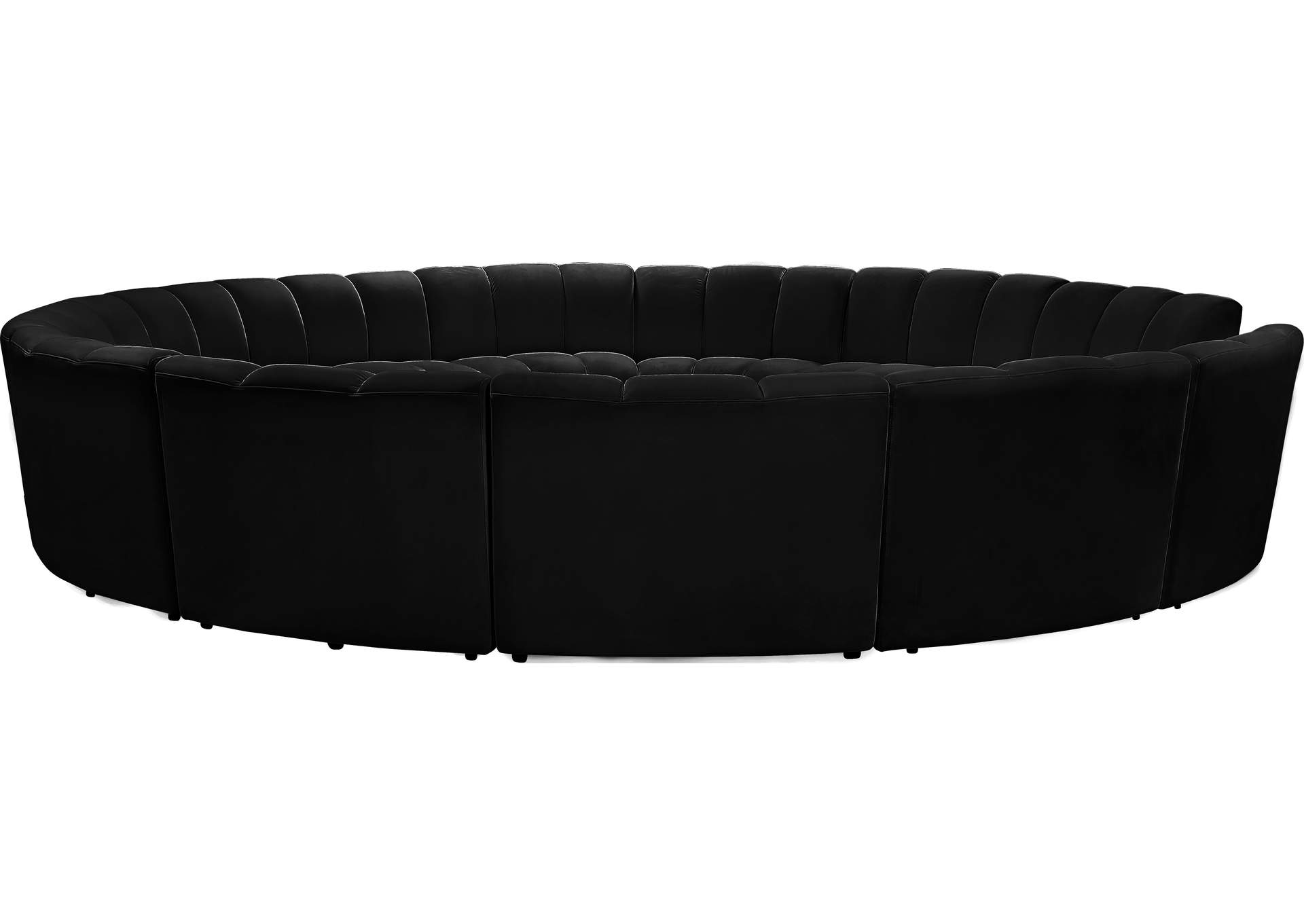 Infinity Black Velvet 12 Piece Modular Sectional,Meridian Furniture