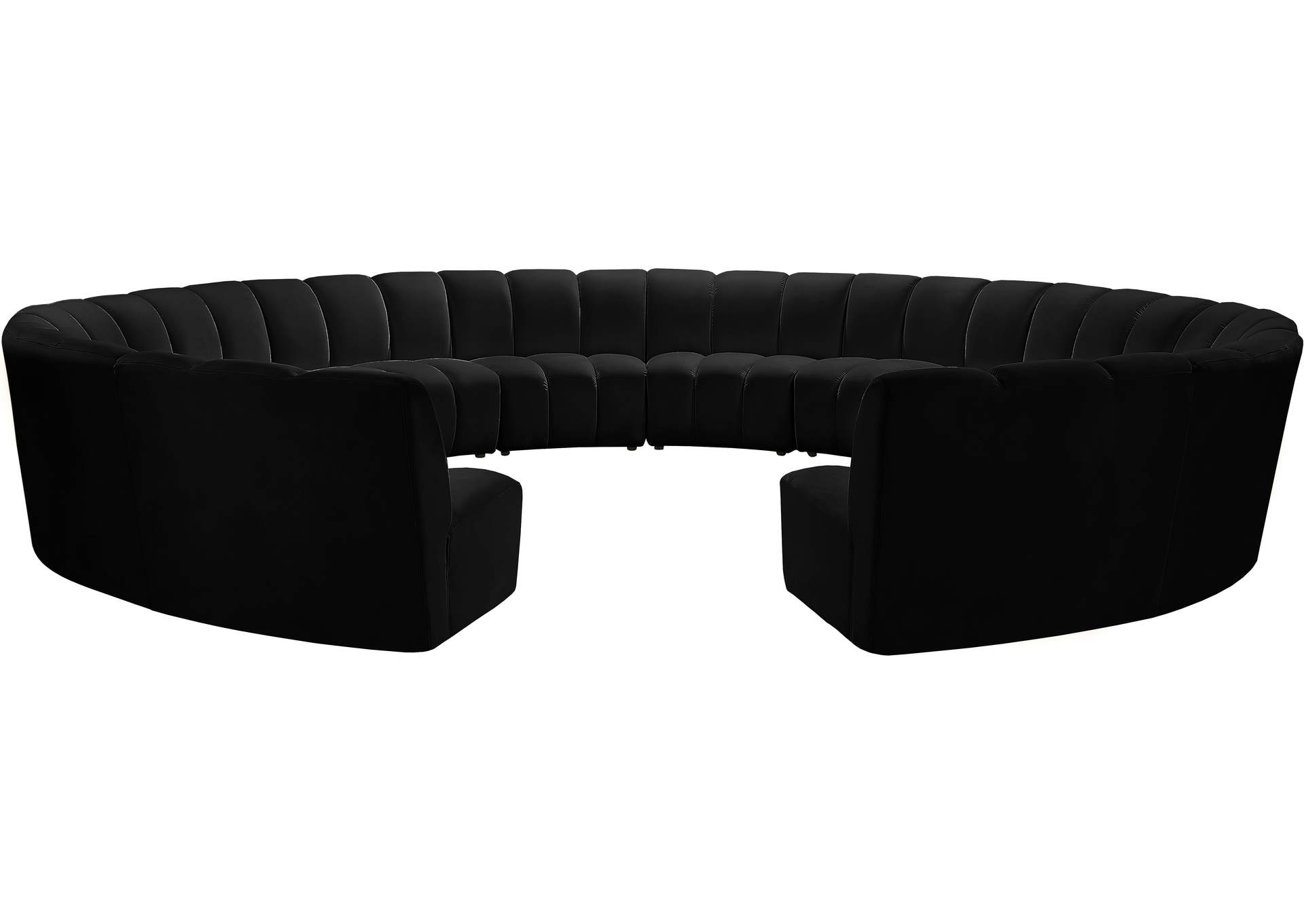 Infinity Black Velvet 12 Piece Modular Sectional,Meridian Furniture