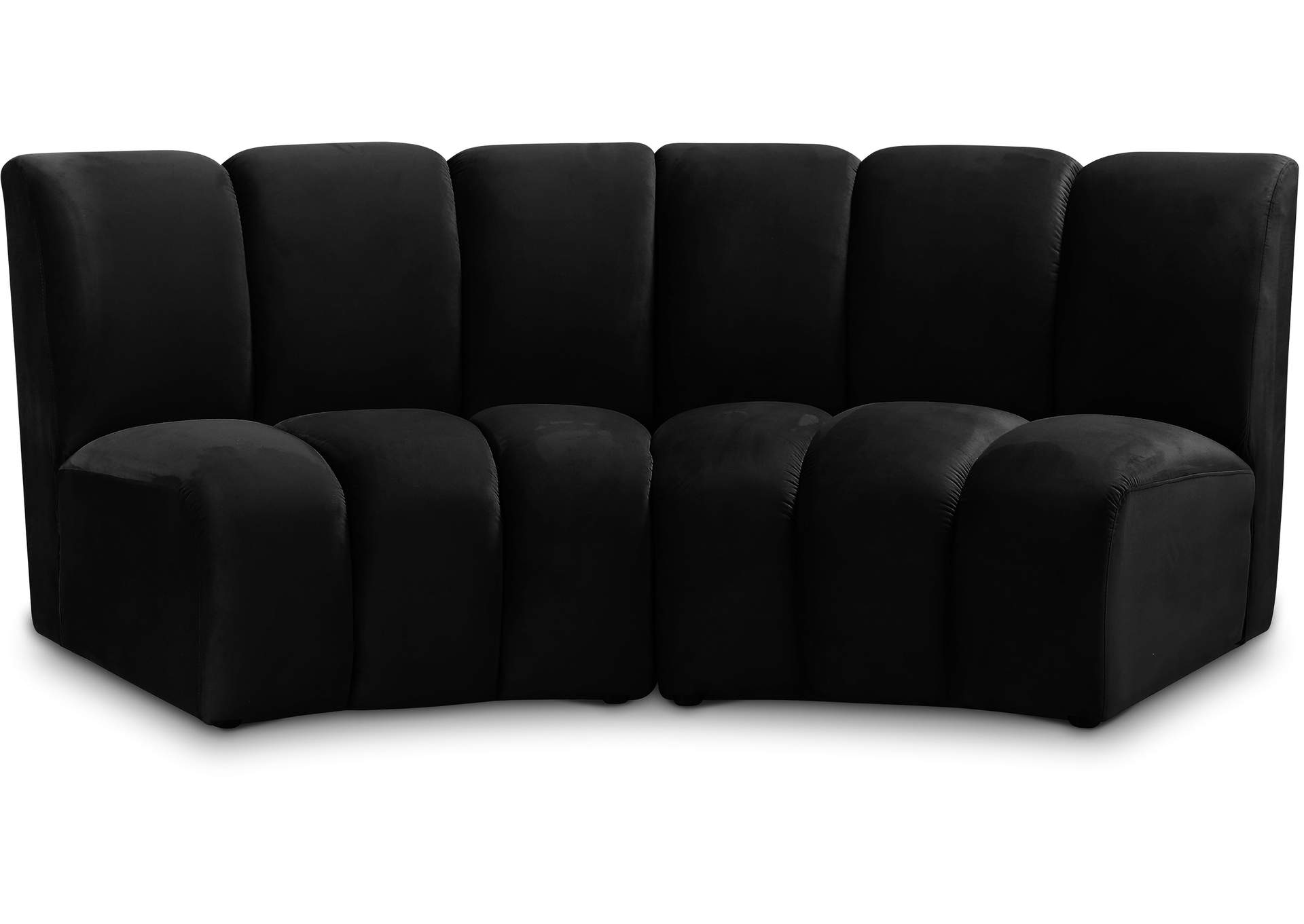 Infinity Black Velvet 2 Piece Modular Sectional,Meridian Furniture