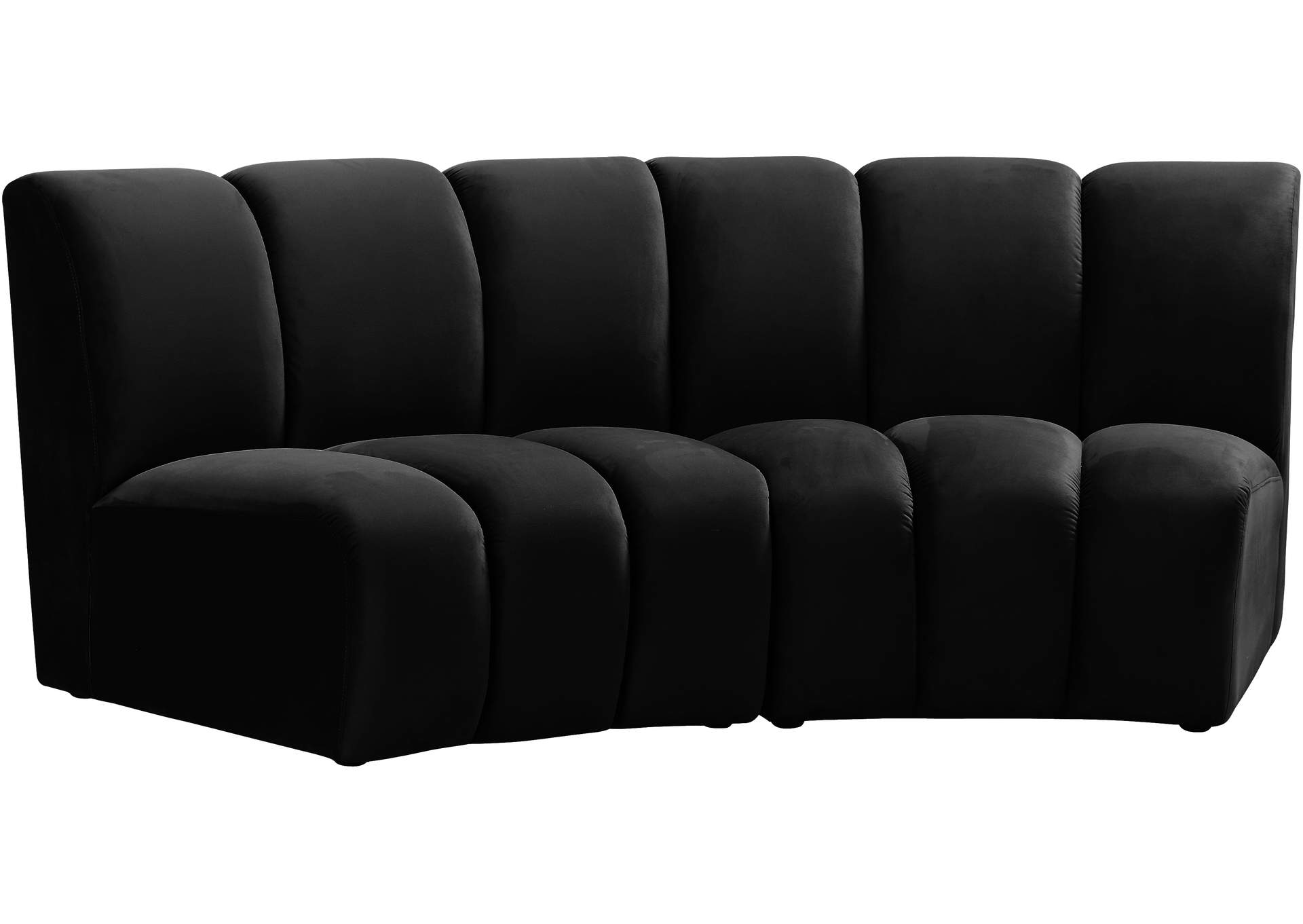 Infinity Black Velvet 2 Piece Modular Sectional,Meridian Furniture