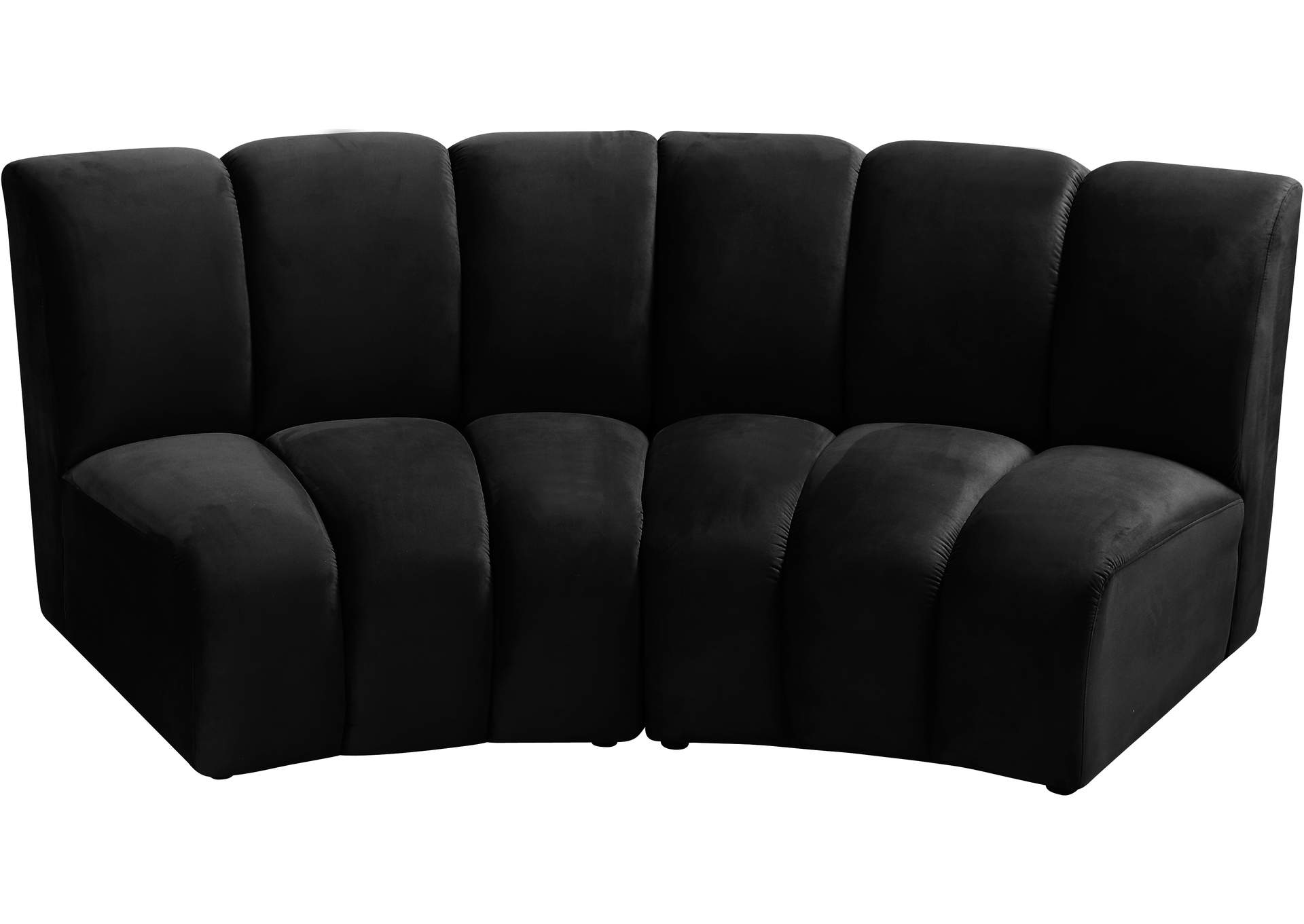 Infinity Black Velvet 2 Piece Modular Sectional,Meridian Furniture