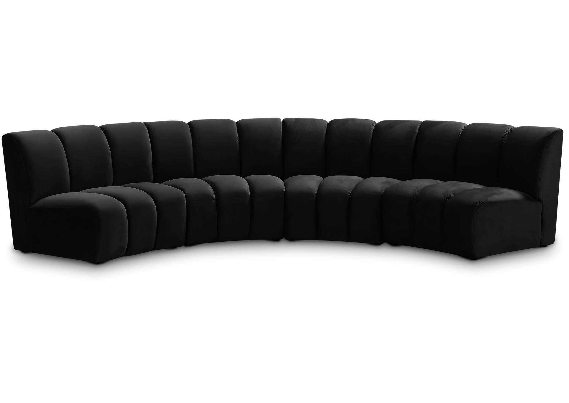 Infinity Black Velvet 4 Piece Modular Sectional,Meridian Furniture