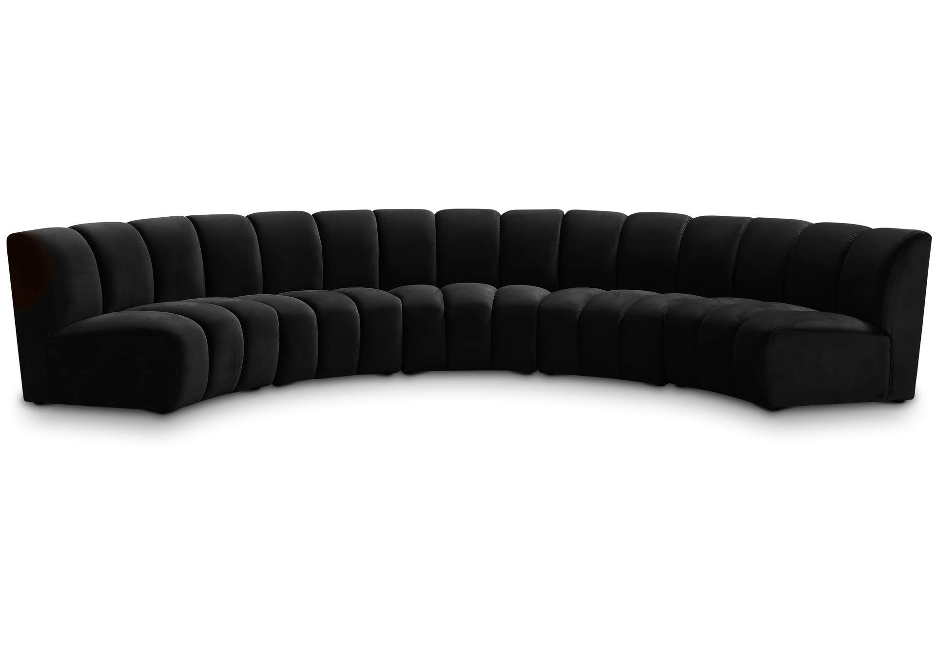 Infinity Black Velvet 5 Piece Modular Sectional,Meridian Furniture