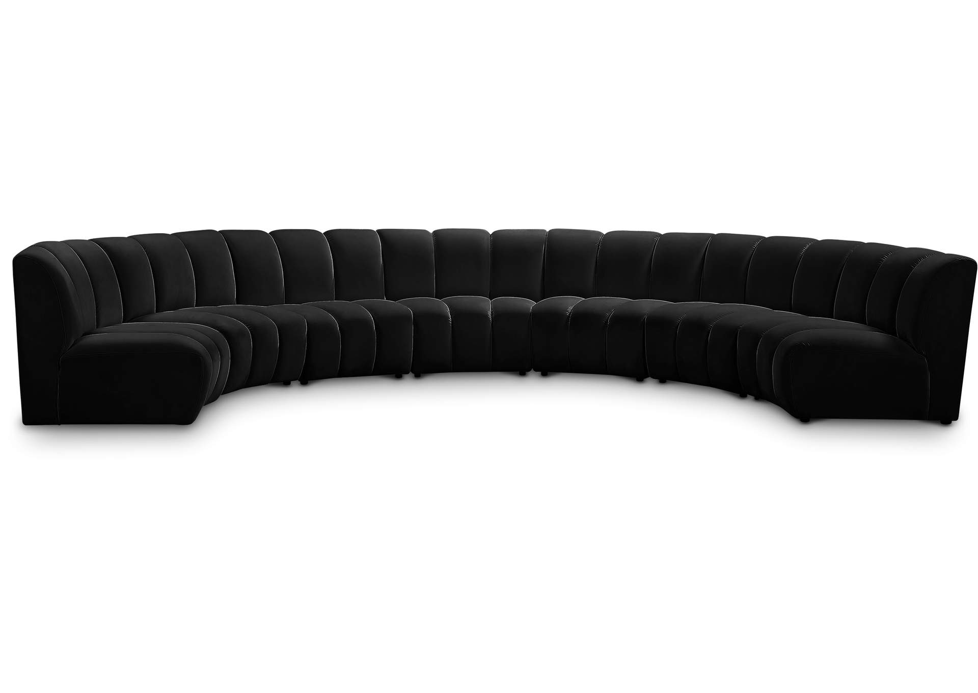 Infinity Black Velvet 7 Piece Modular Sectional,Meridian Furniture