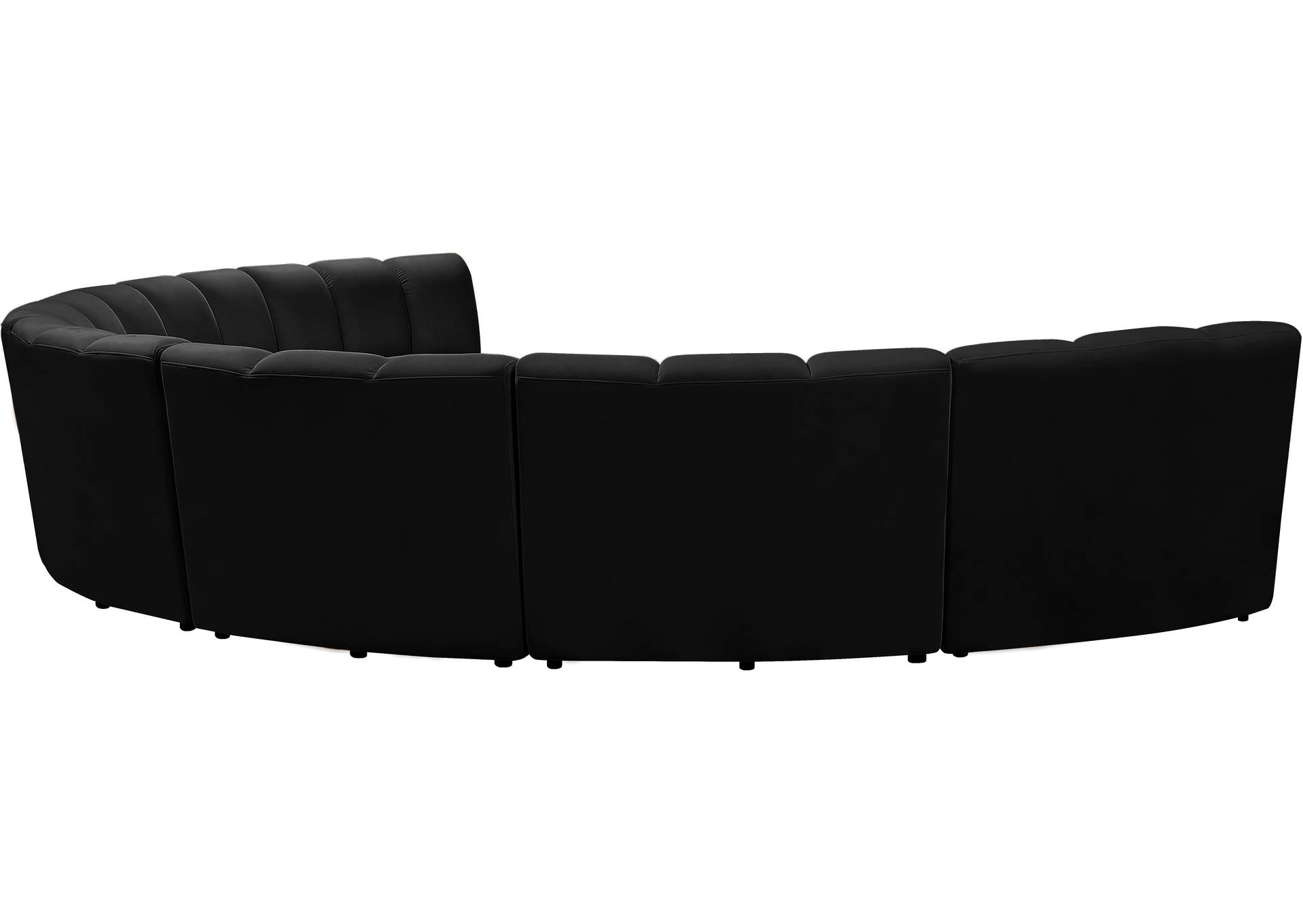 Infinity Black Velvet 7 Piece Modular Sectional,Meridian Furniture