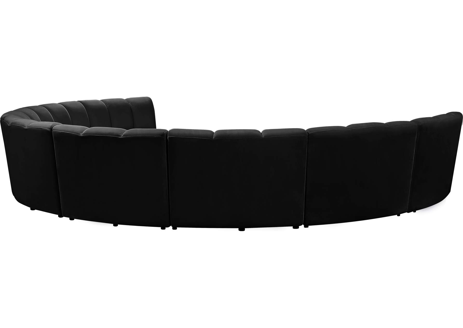 Infinity Black Velvet 8 Piece Modular Sectional,Meridian Furniture