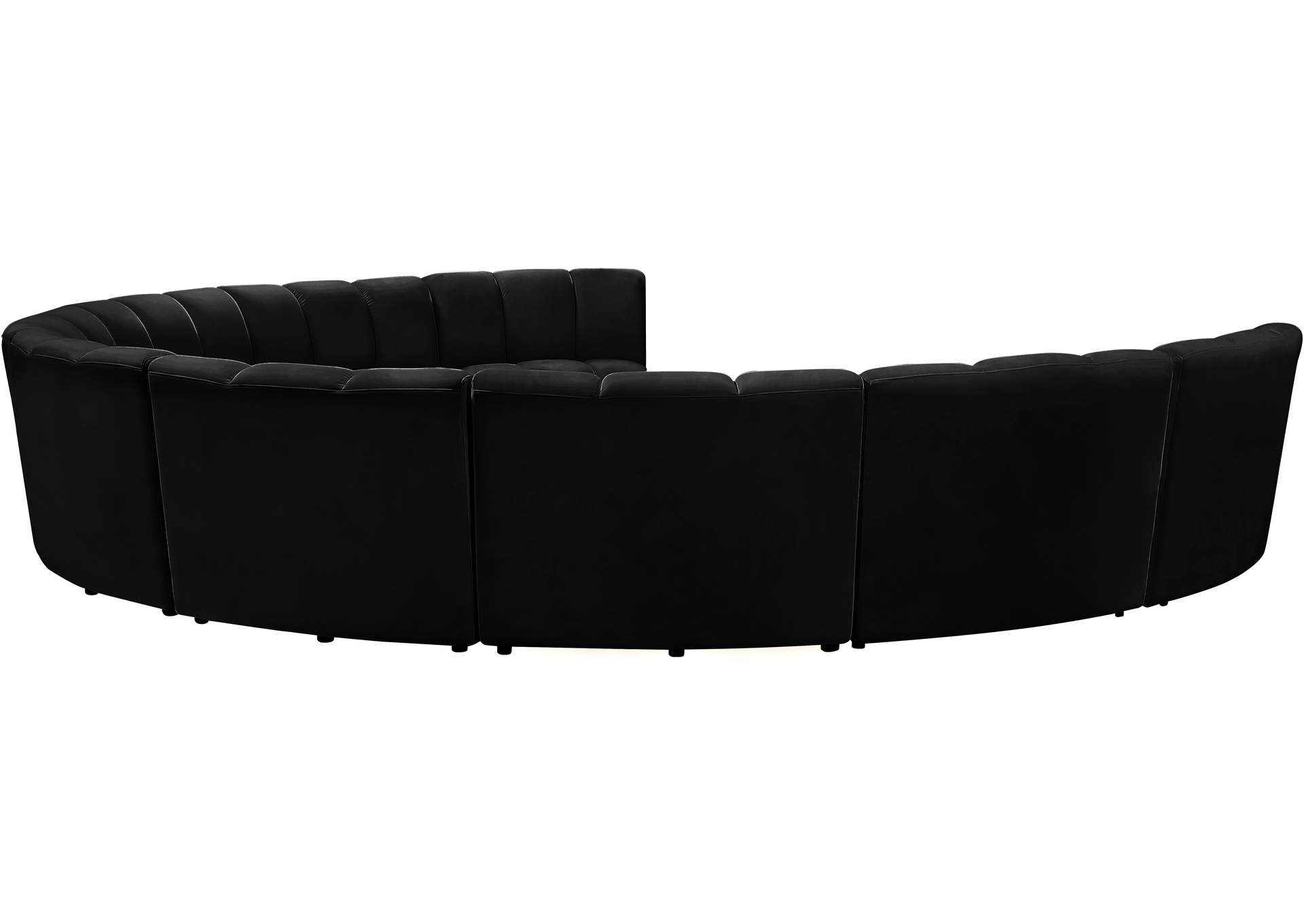 Infinity Black Velvet 9 Piece Modular Sectional,Meridian Furniture