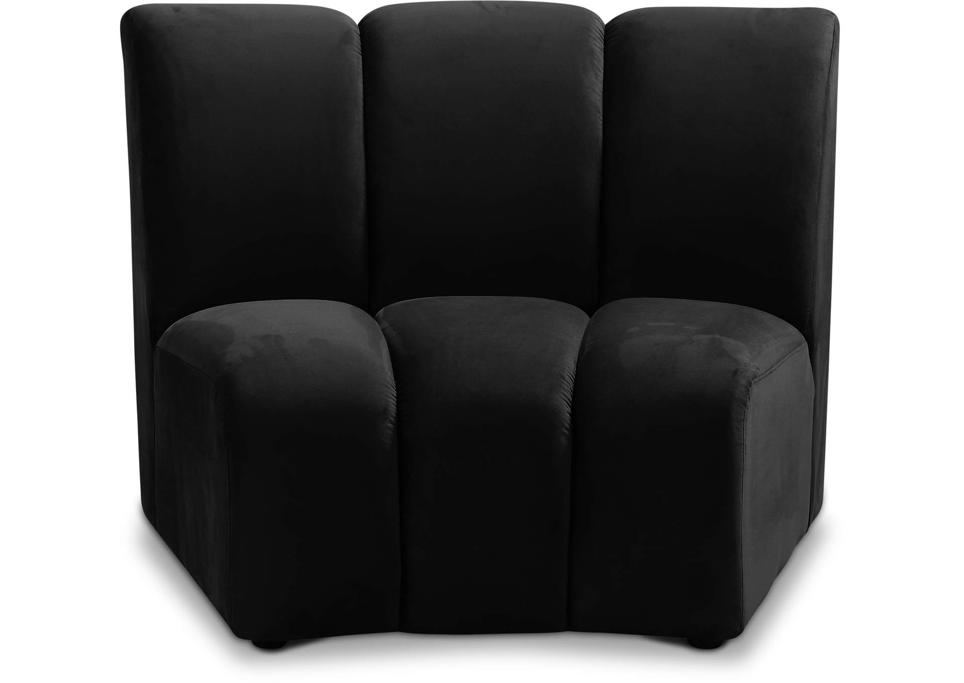 Infinity Black Velvet Modular Chair,Meridian Furniture