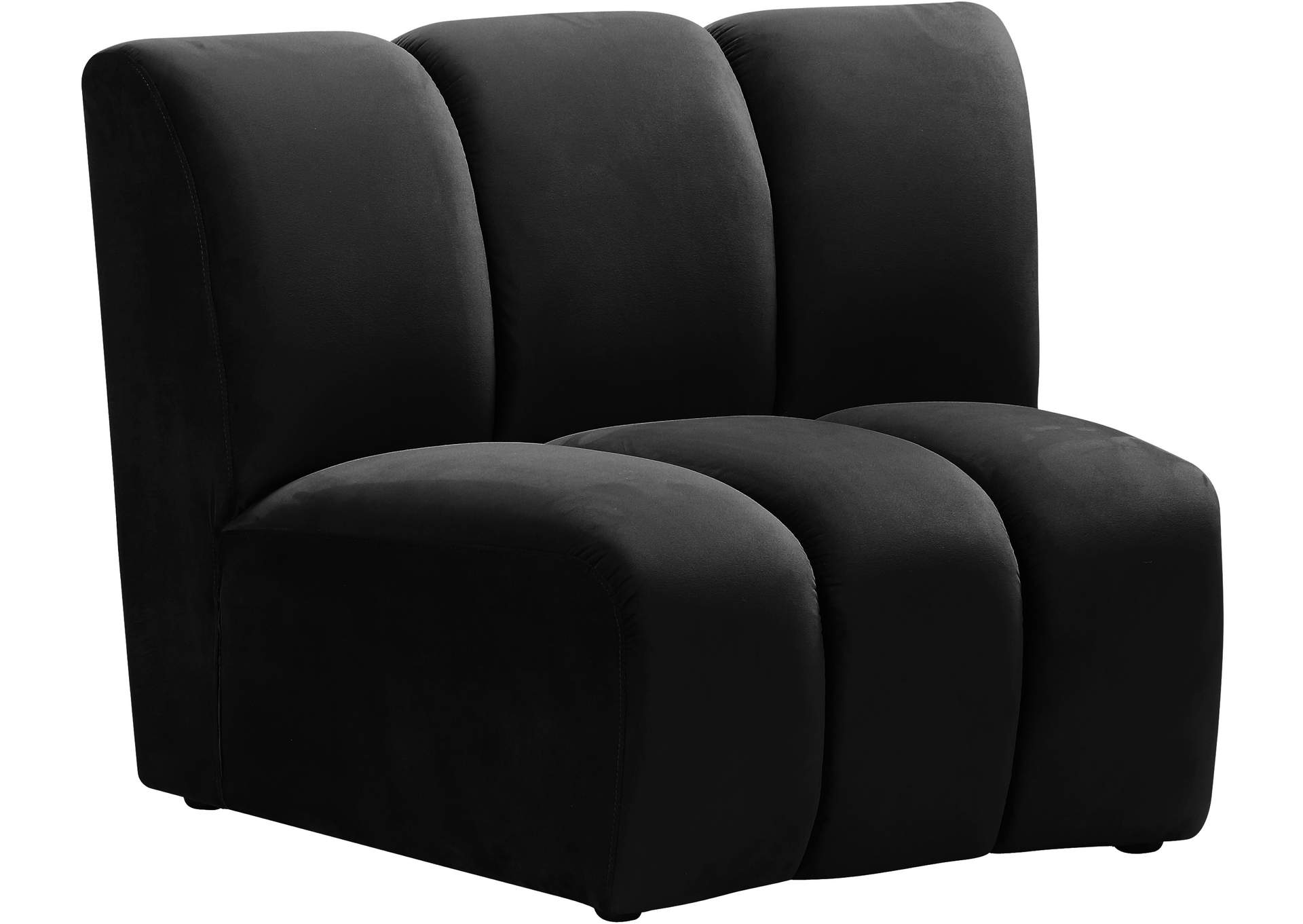 Infinity Black Velvet Modular Chair,Meridian Furniture