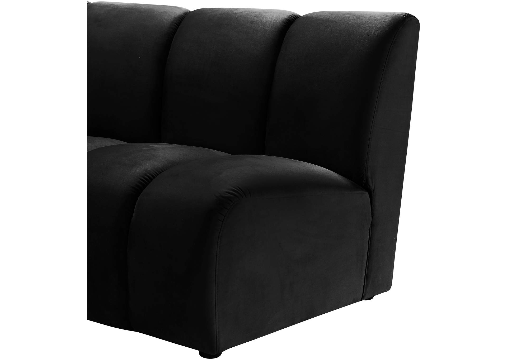 Infinity Black Velvet Modular Chair,Meridian Furniture