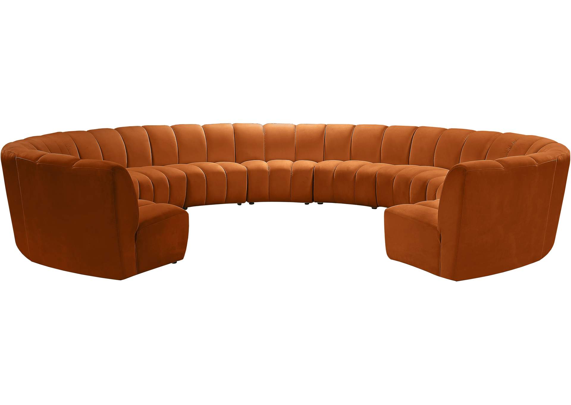 Infinity Cognac Velvet 11 Piece Modular Sectional,Meridian Furniture