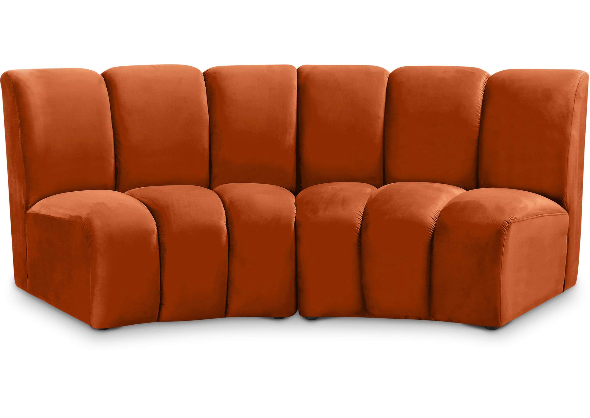 Infinity Cognac Velvet 2 Piece Modular Sectional,Meridian Furniture