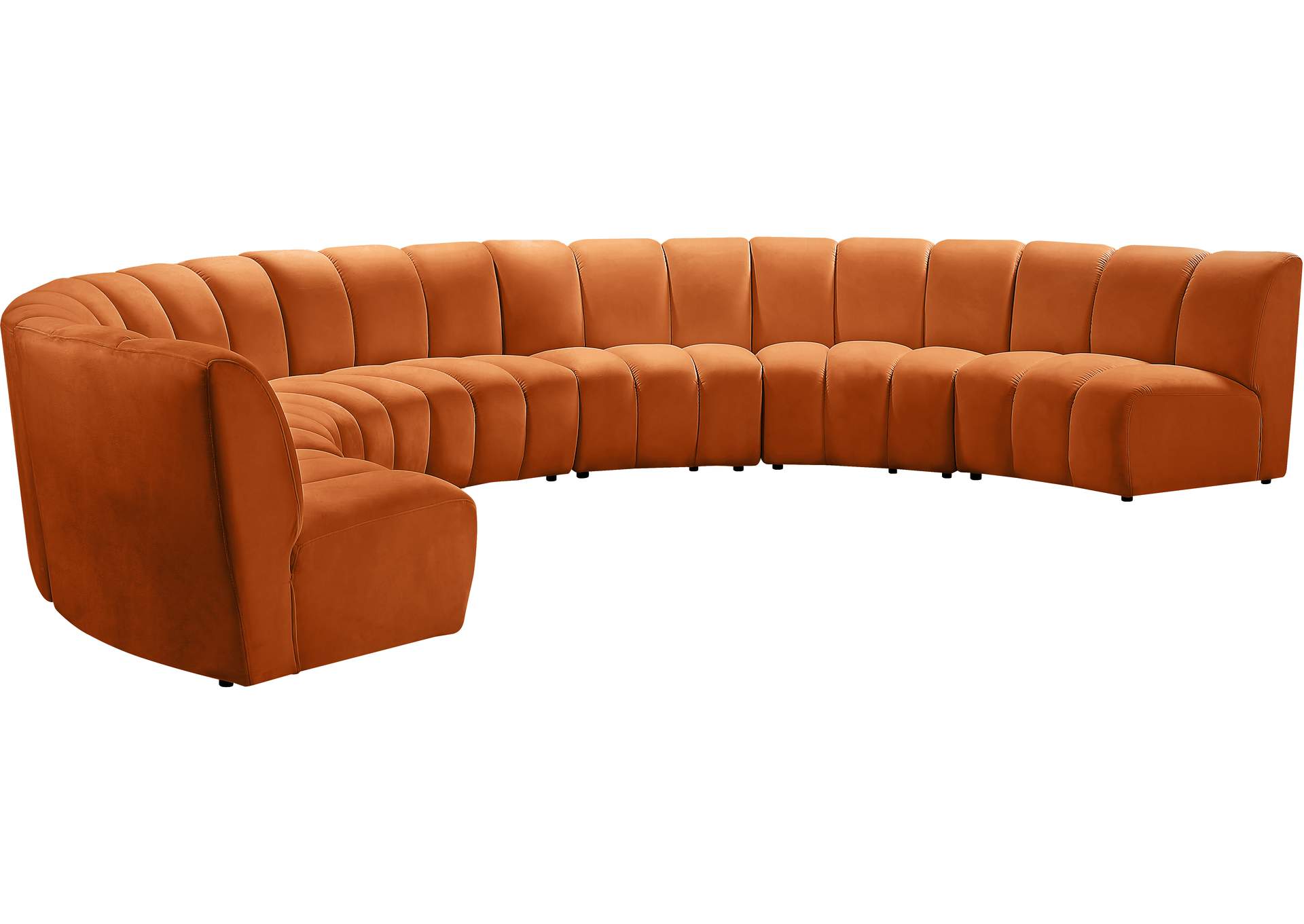 Infinity Cognac Velvet 7 Piece Modular Sectional,Meridian Furniture