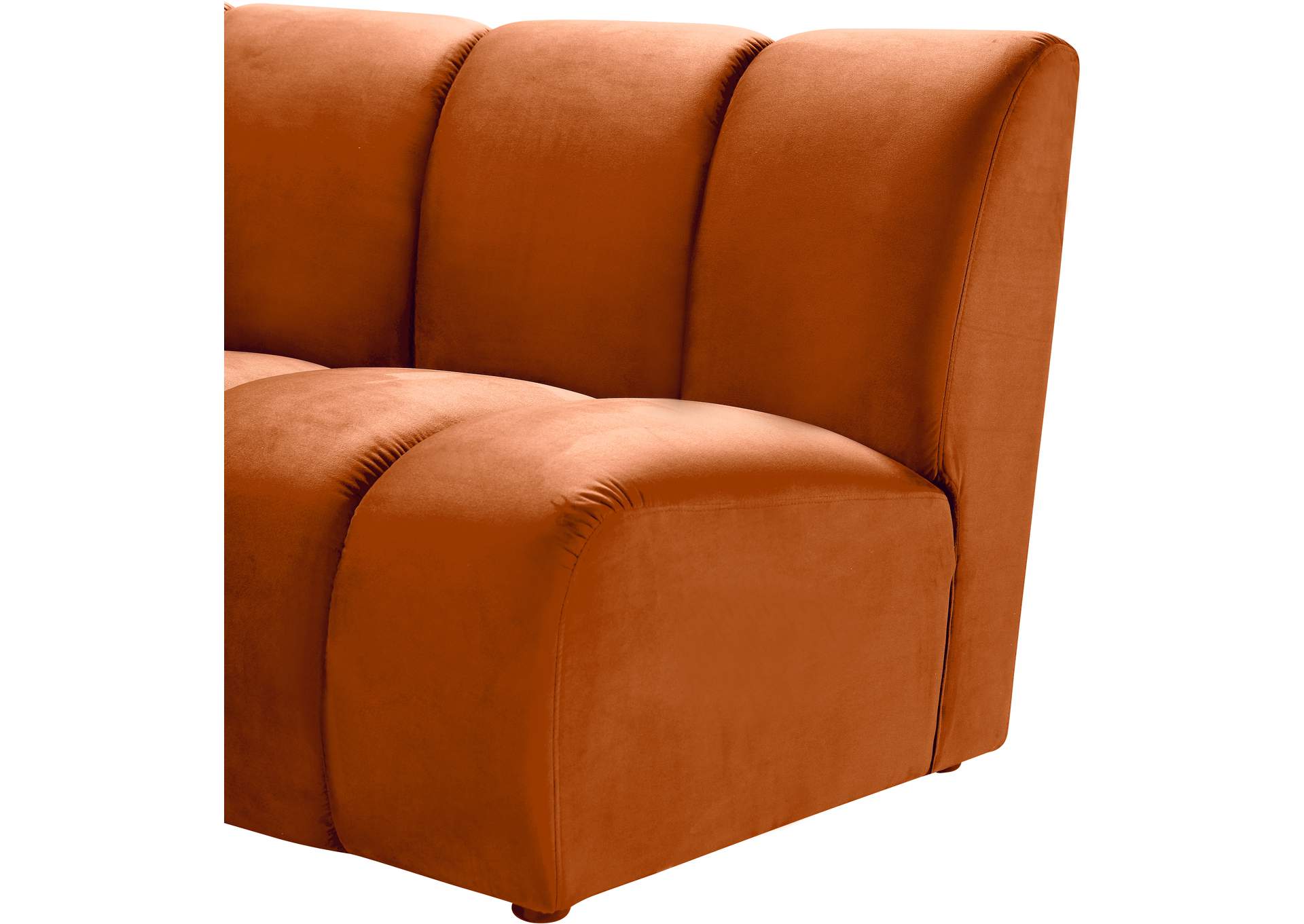 Infinity Cognac Velvet Modular Chair,Meridian Furniture