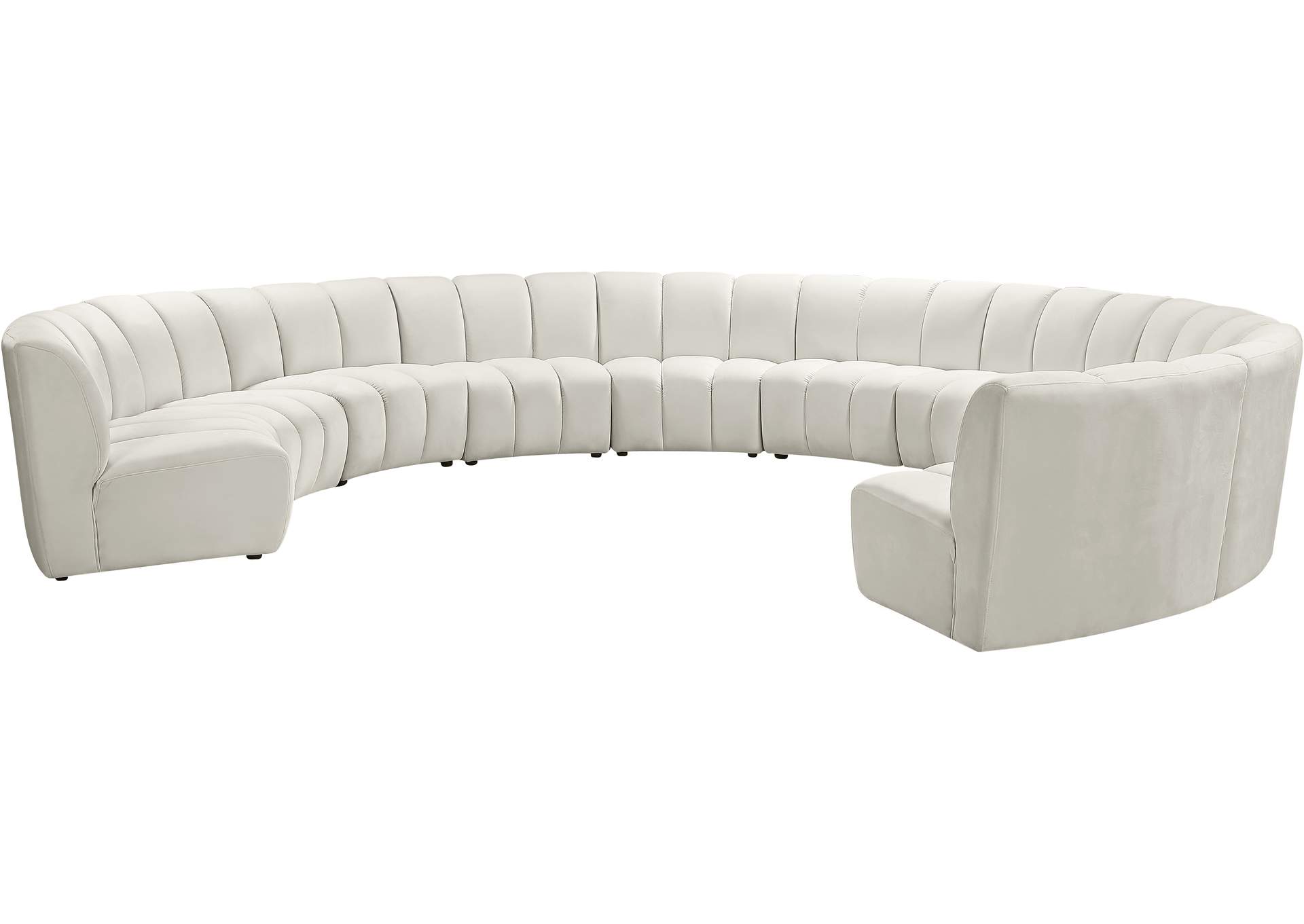 Infinity Cream Velvet 10 Piece Modular Sectional,Meridian Furniture