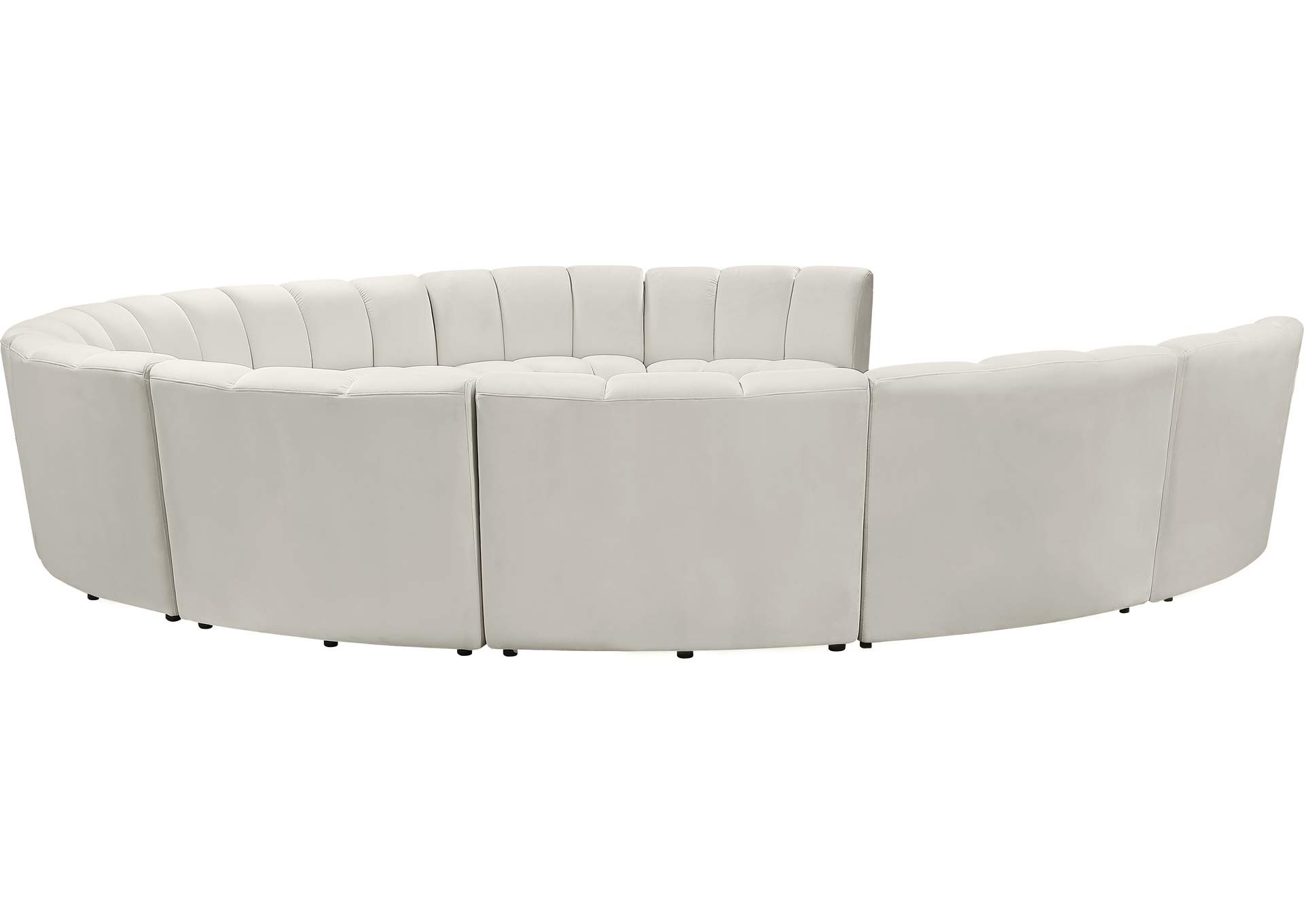 Infinity Cream Velvet 10 Piece Modular Sectional,Meridian Furniture