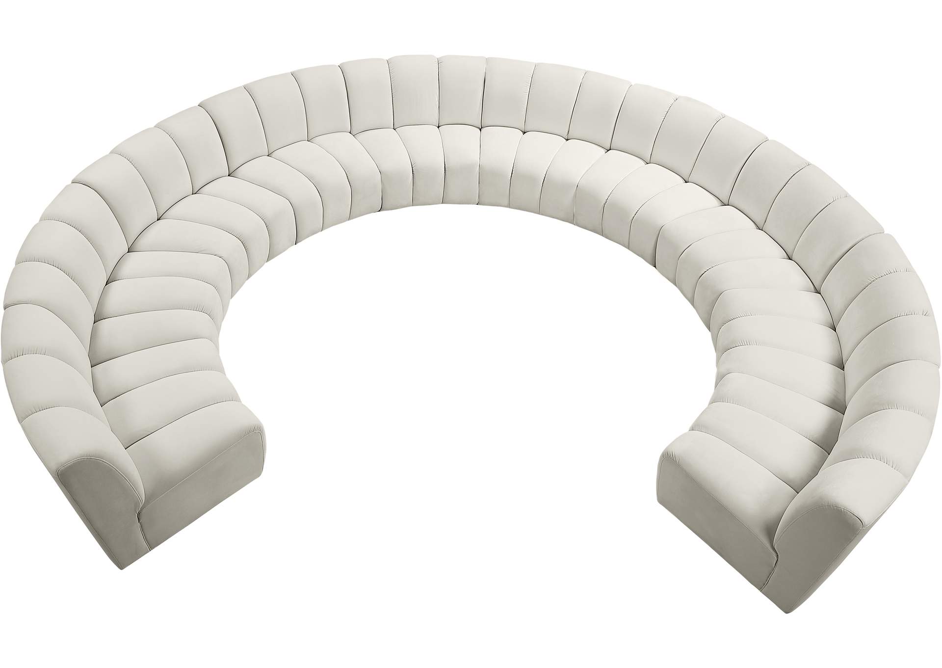 Infinity Cream Velvet 10 Piece Modular Sectional,Meridian Furniture