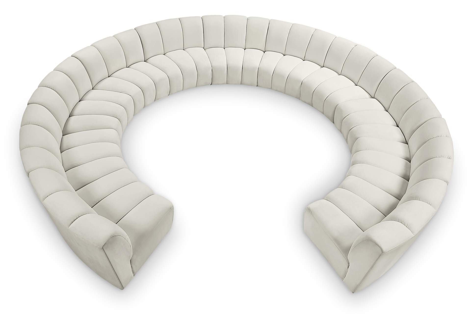 Infinity Cream Velvet 11 Piece Modular Sectional,Meridian Furniture