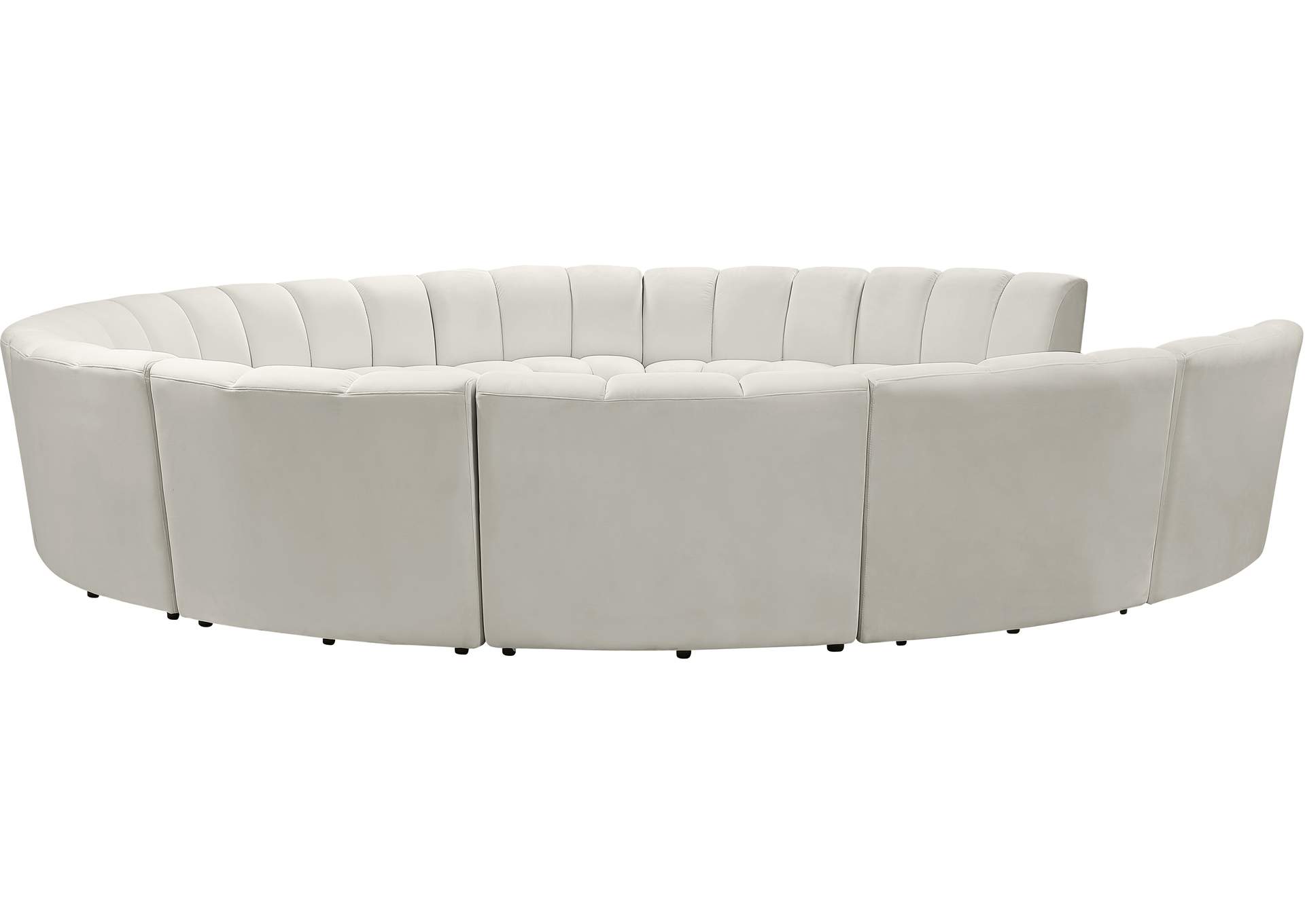 Infinity Cream Velvet 11 Piece Modular Sectional,Meridian Furniture