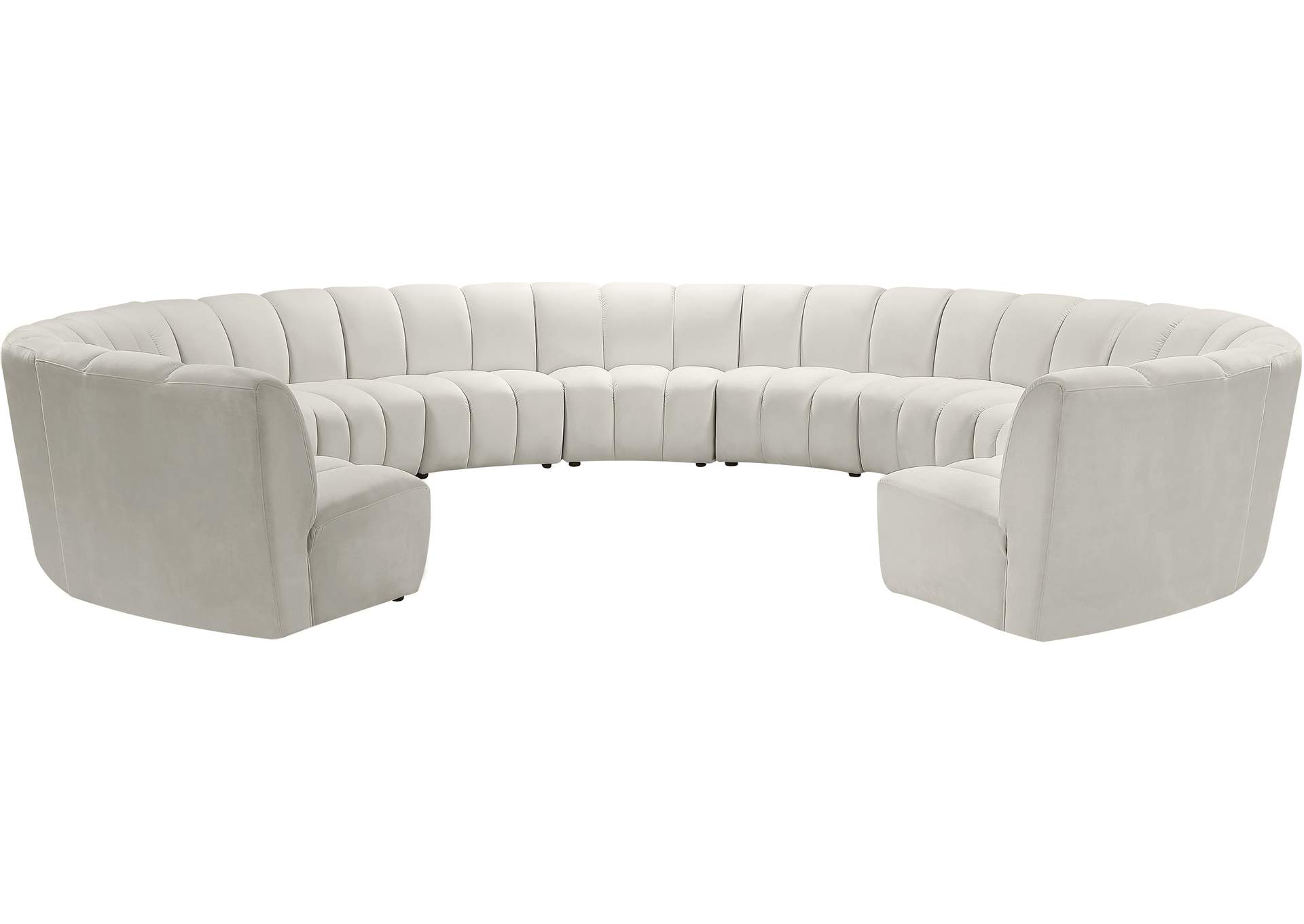 Infinity Cream Velvet 11 Piece Modular Sectional,Meridian Furniture